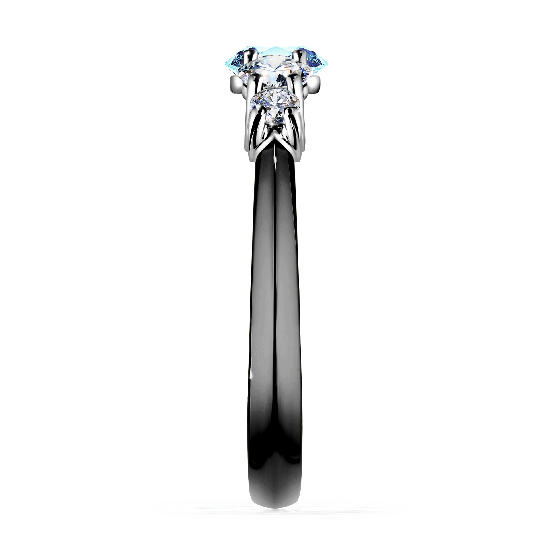 Pierścionek zaręczynowy My Darling z czarnego złota z akwamarynem 0,96CT