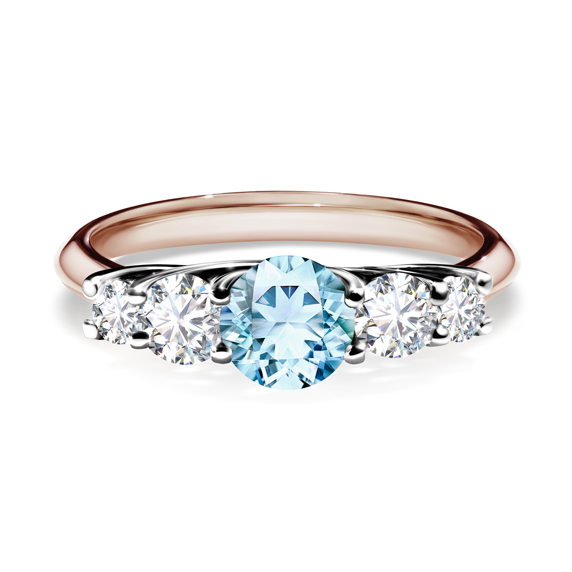 Pierścionek zaręczynowy My Darling z różowego złota z akwamarynem 0,96CT