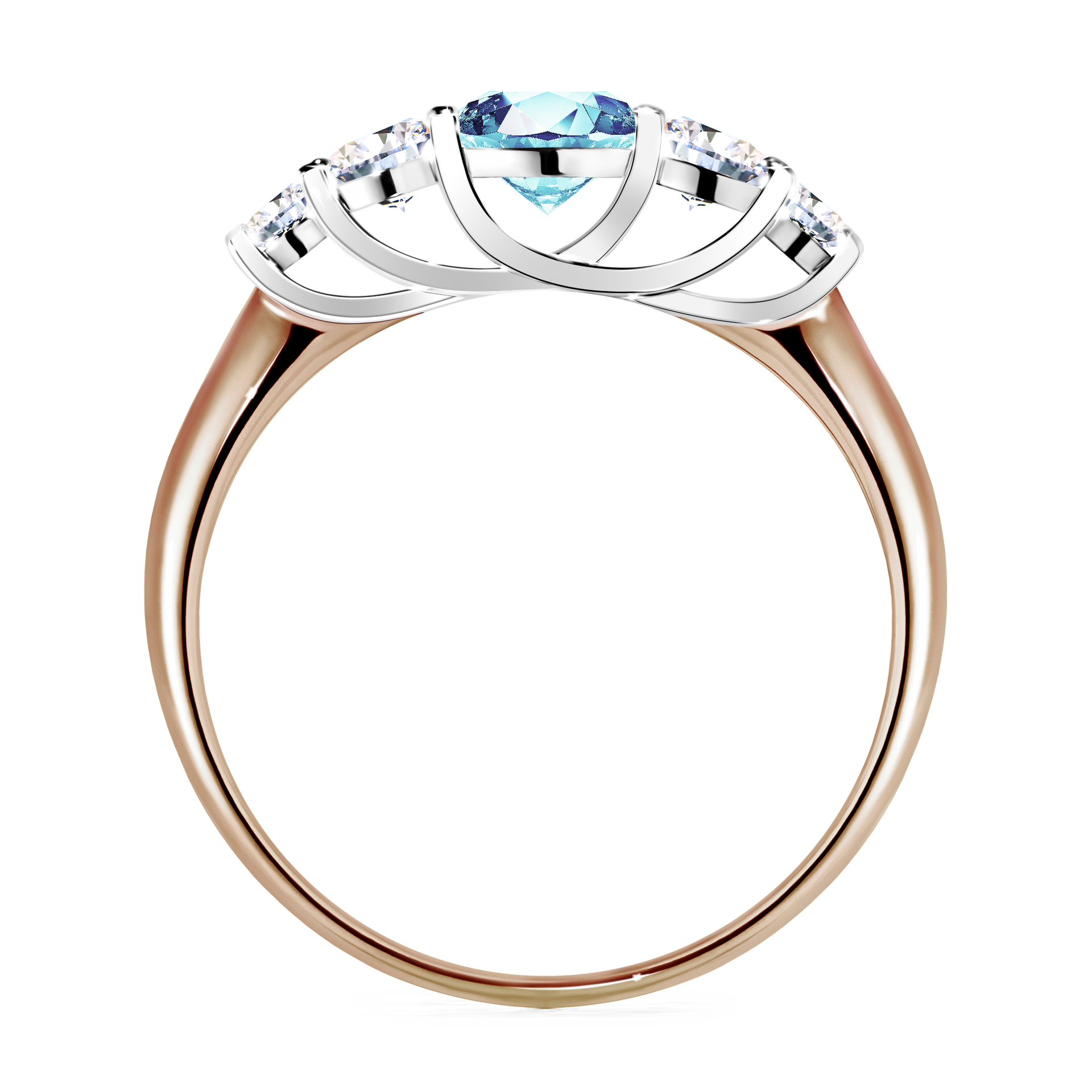 Pierścionek zaręczynowy My Darling z różowego złota z akwamarynem 0,96CT