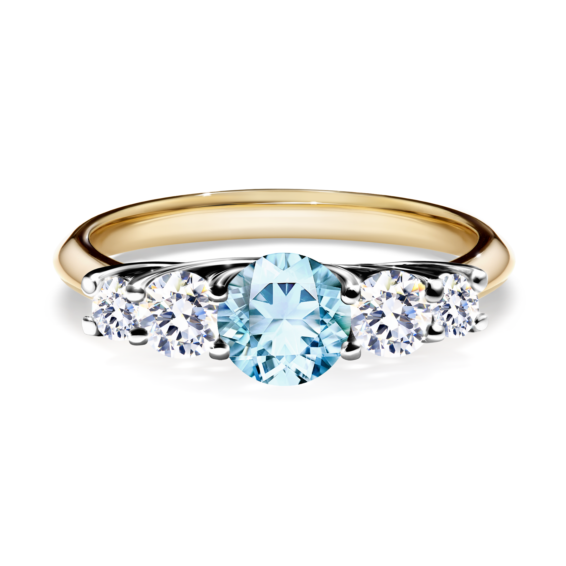 Pierścionek zaręczynowy My Darling z żółtego złota z akwamarynem 0,96CT