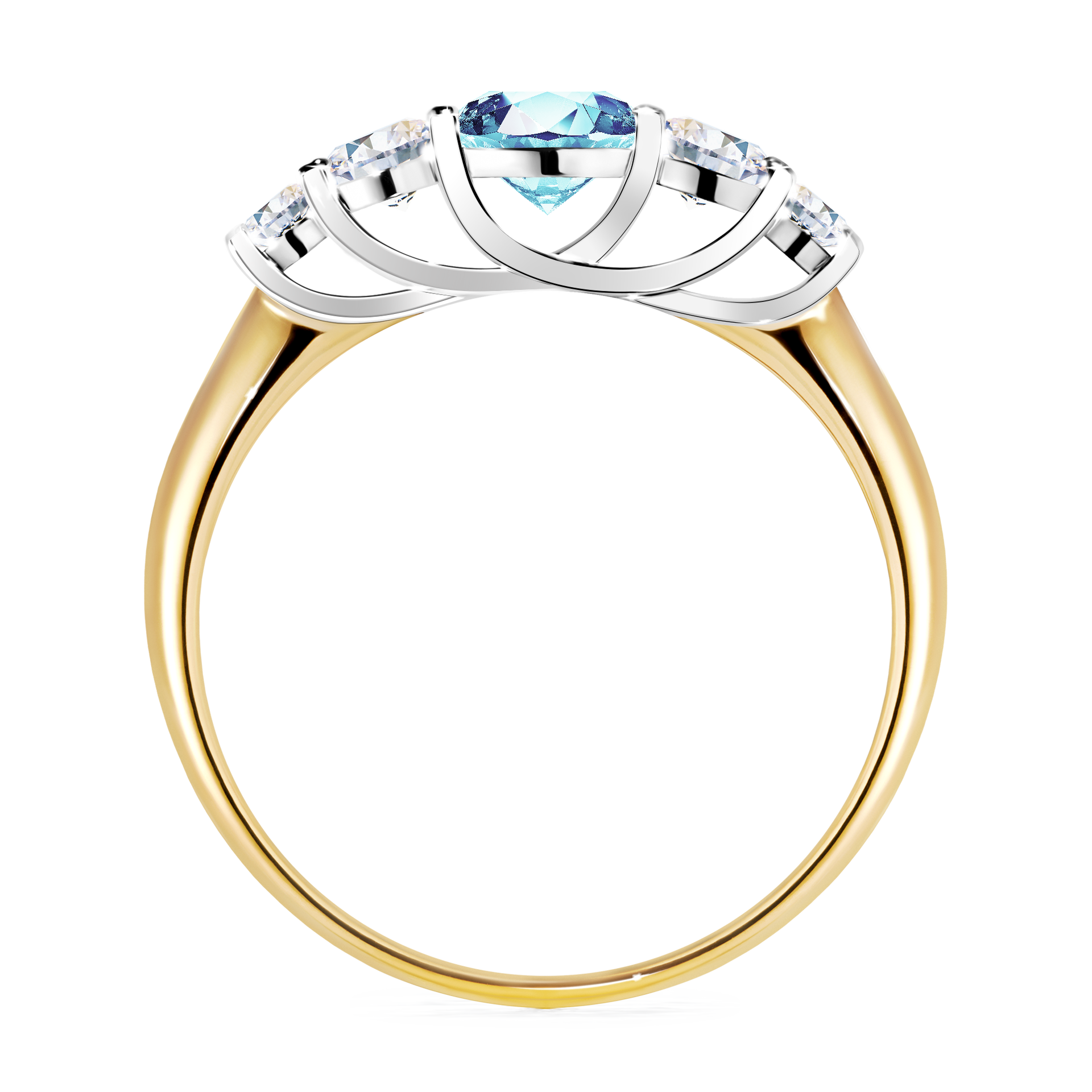 Pierścionek zaręczynowy My Darling z żółtego złota z akwamarynem 0,96CT