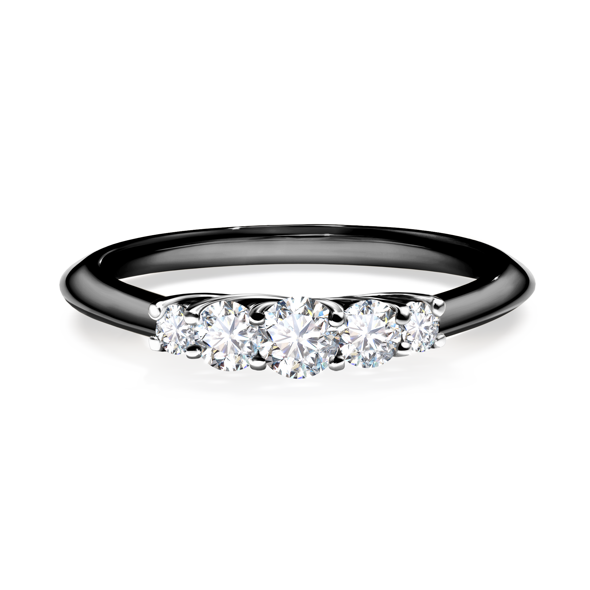 Pierścionek zaręczynowy My Darling z czarnego złota z diamentem naturalnym 0,22CT