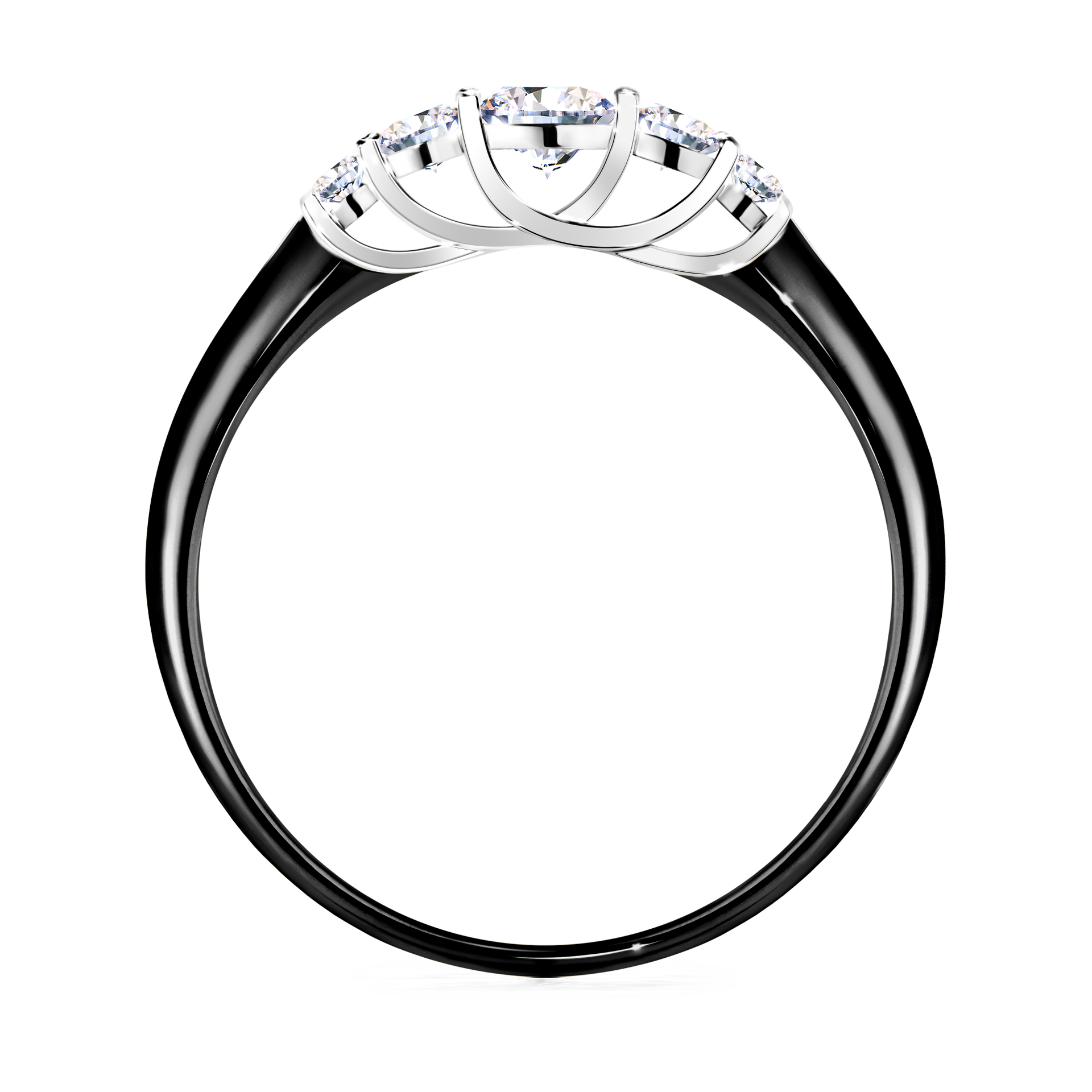 Pierścionek zaręczynowy My Darling z czarnego złota z diamentem naturalnym 0,22CT