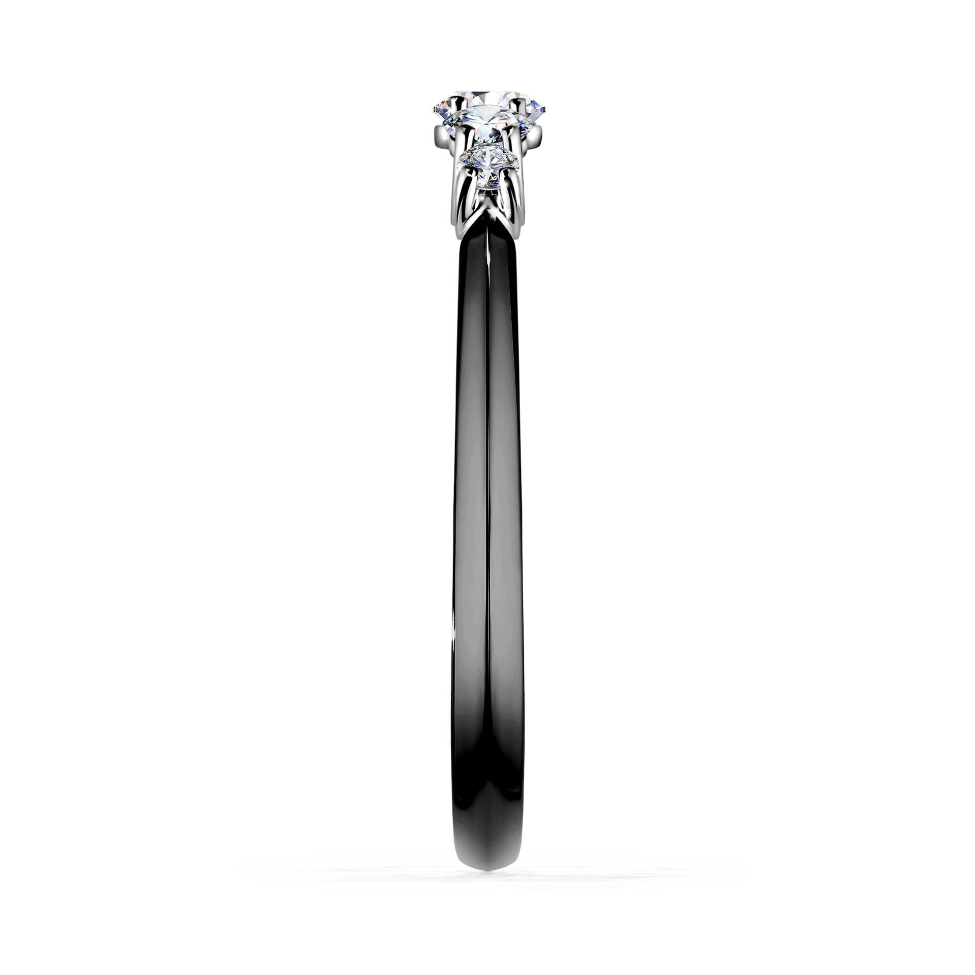Pierścionek zaręczynowy My Darling z czarnego złota z diamentem naturalnym 0,22CT