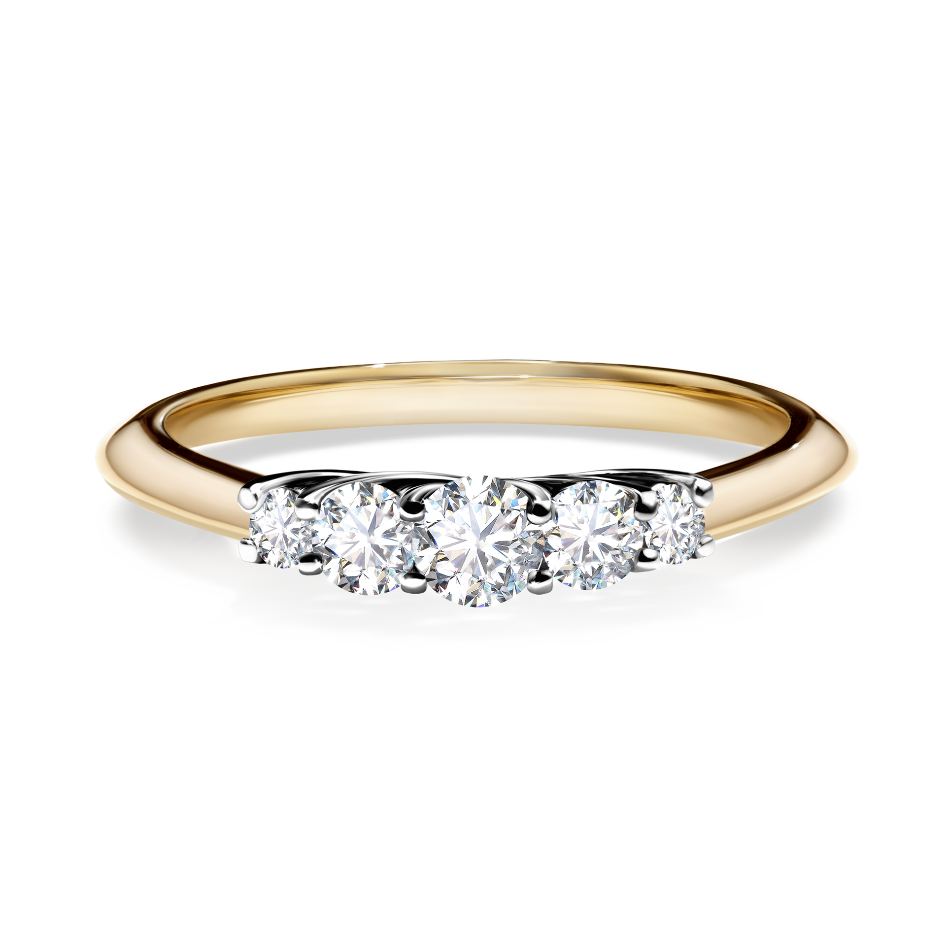 Pierścionek zaręczynowy My Darling z żółtego złota z diamentem naturalnym 0,22CT