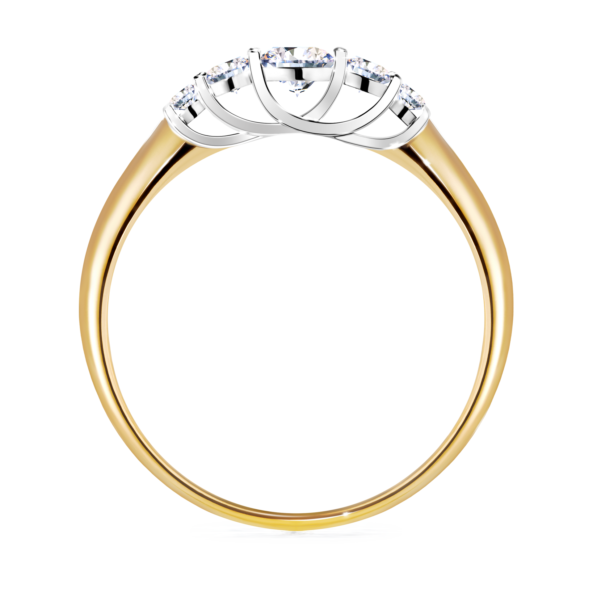 Pierścionek zaręczynowy My Darling z żółtego złota z diamentem naturalnym 0,22CT
