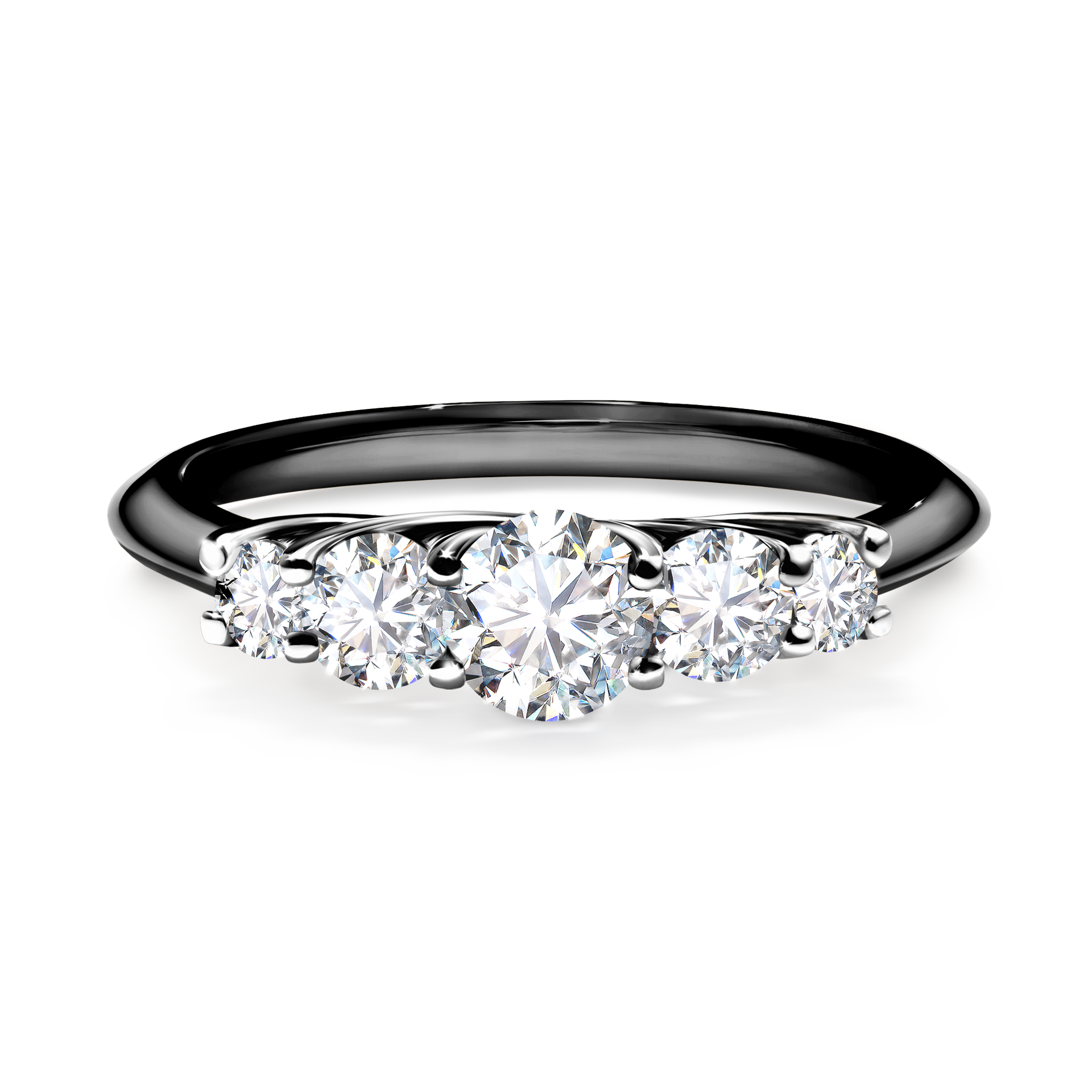 Pierścionek zaręczynowy My Darling z czarnego złota z diamentem naturalnym 0,53CT