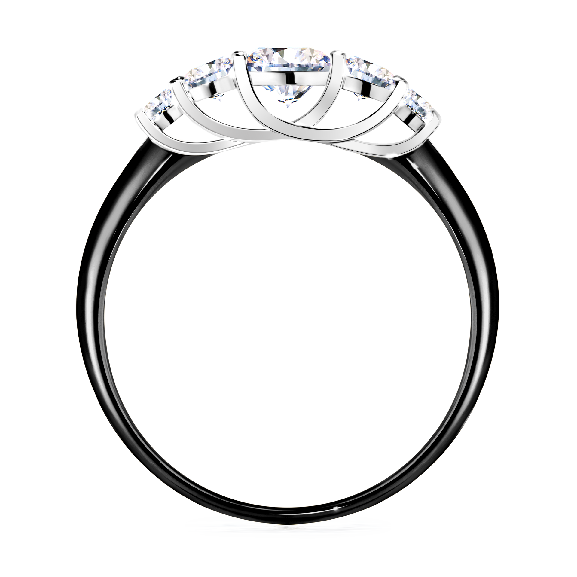 Pierścionek zaręczynowy My Darling z czarnego złota z diamentem naturalnym 0,53CT