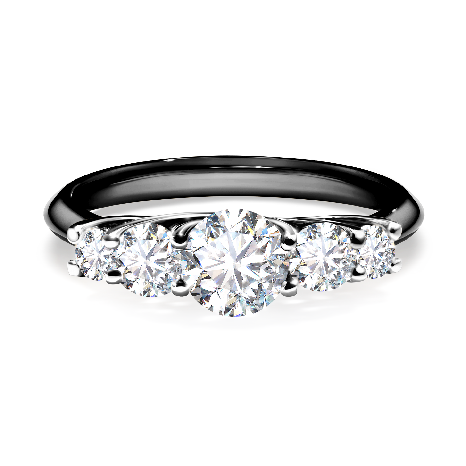 Pierścionek zaręczynowy My Darling z czarnego złota z diamentem naturalnym 0,96CT