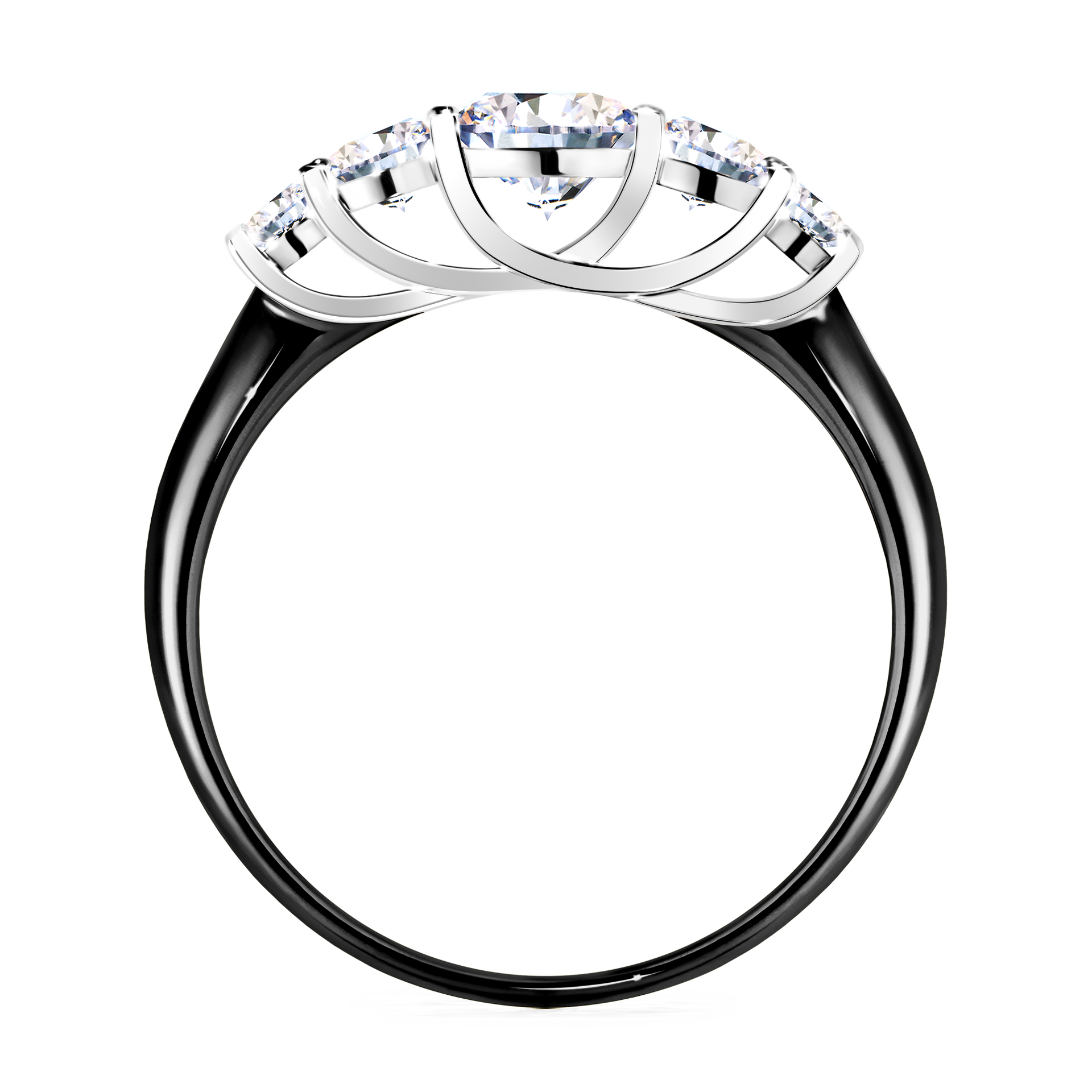 Pierścionek zaręczynowy My Darling z czarnego złota z diamentem naturalnym 0,96CT