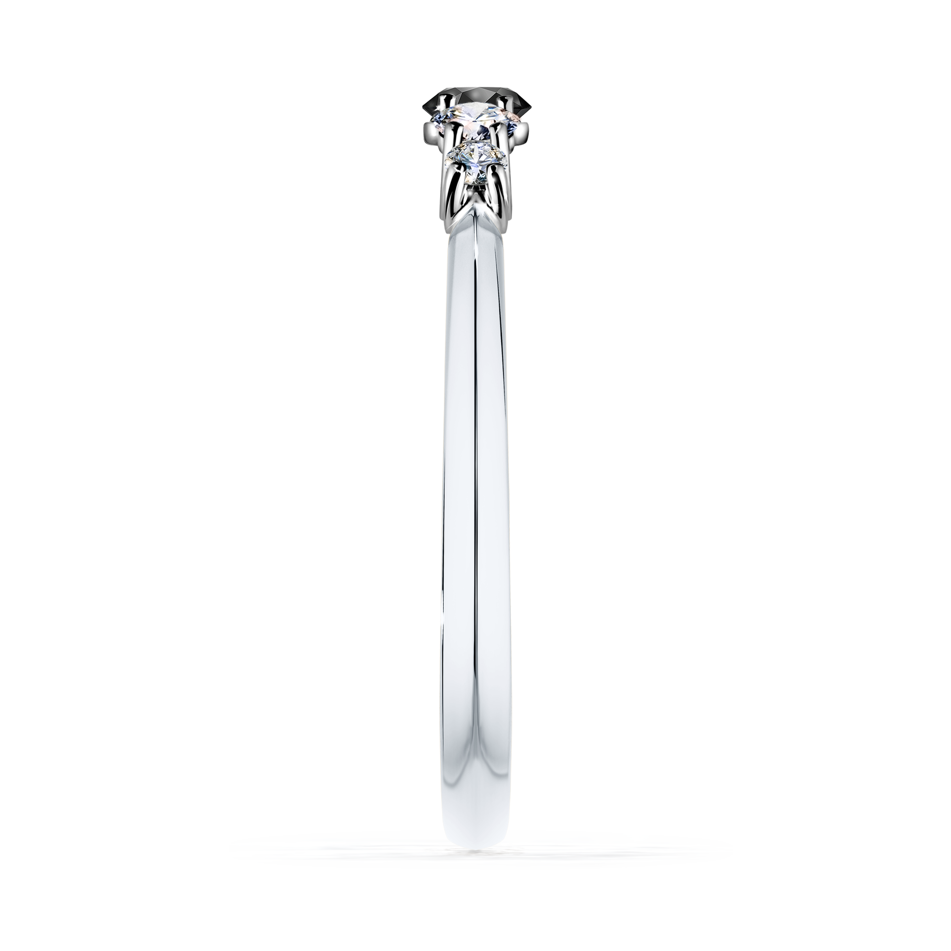 Pierścionek zaręczynowy My Darling z białego złota z czarnym diamentem 0,22CT