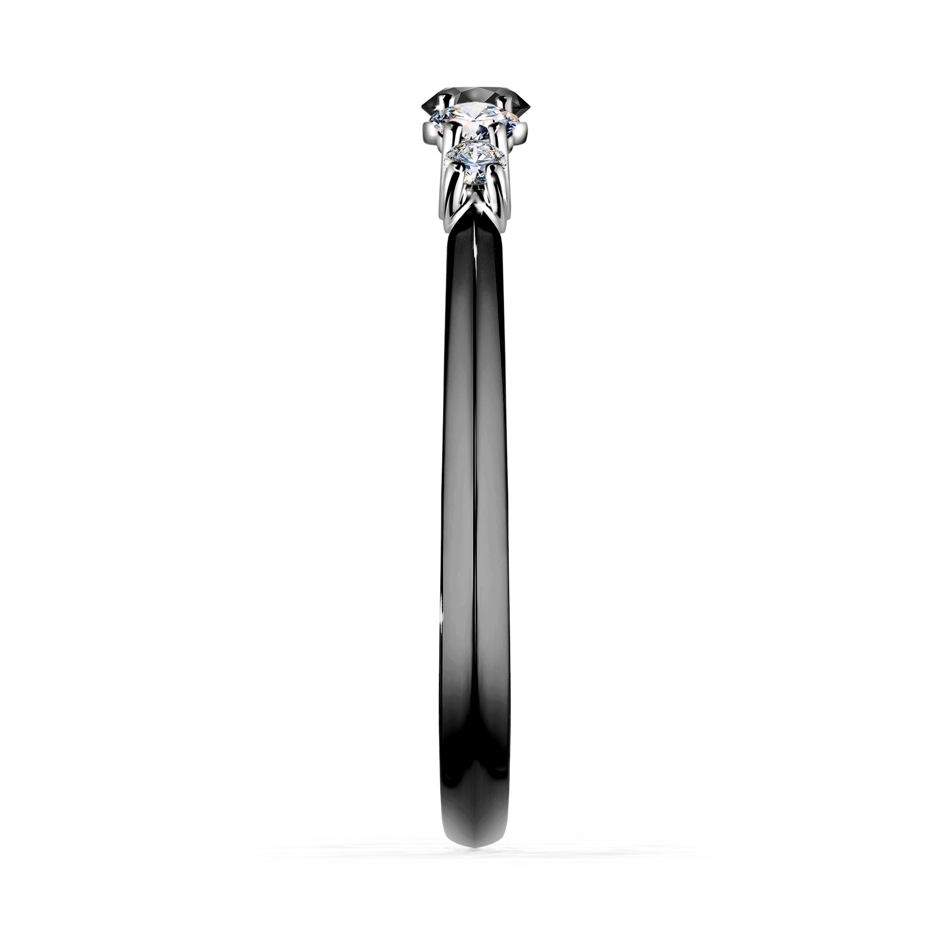 Pierścionek zaręczynowy My Darling z czarnego złota z czarnym diamentem 0,22CT