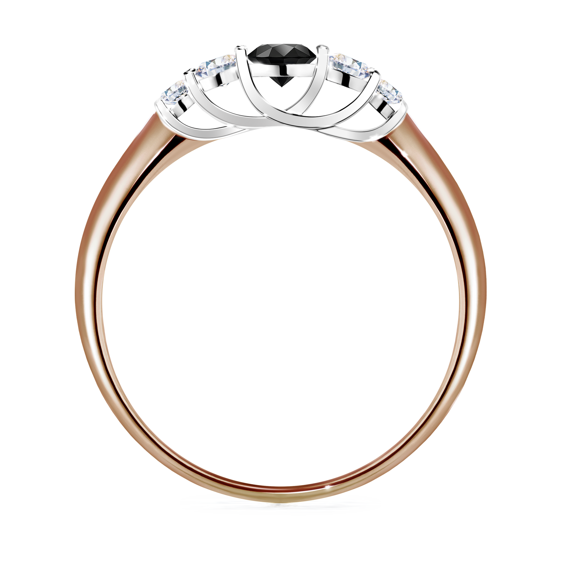 Pierścionek zaręczynowy My Darling z różowego złota z czarnym diamentem 0,22CT