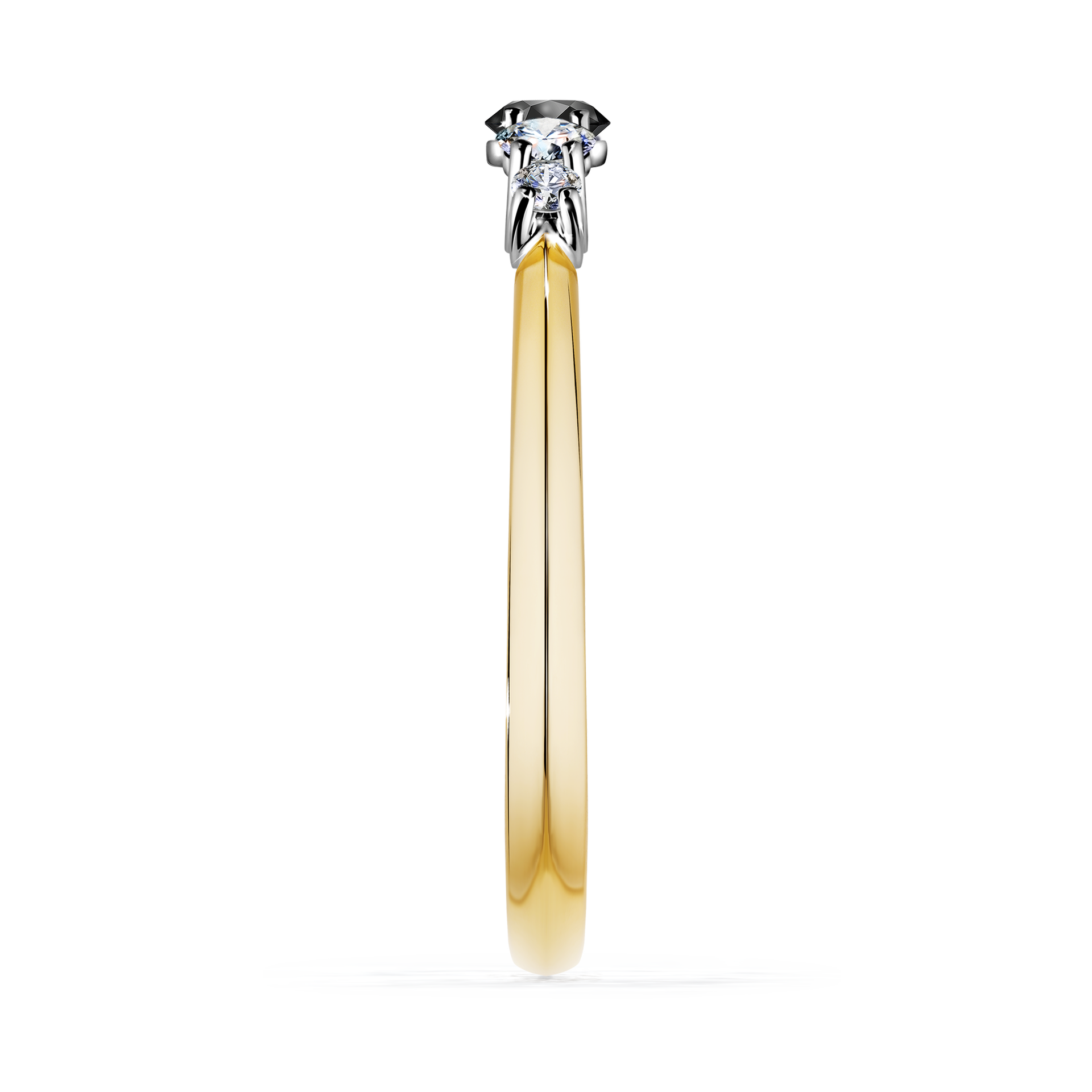 Pierścionek zaręczynowy My Darling z żółtego złota z czarnym diamentem 0,22CT