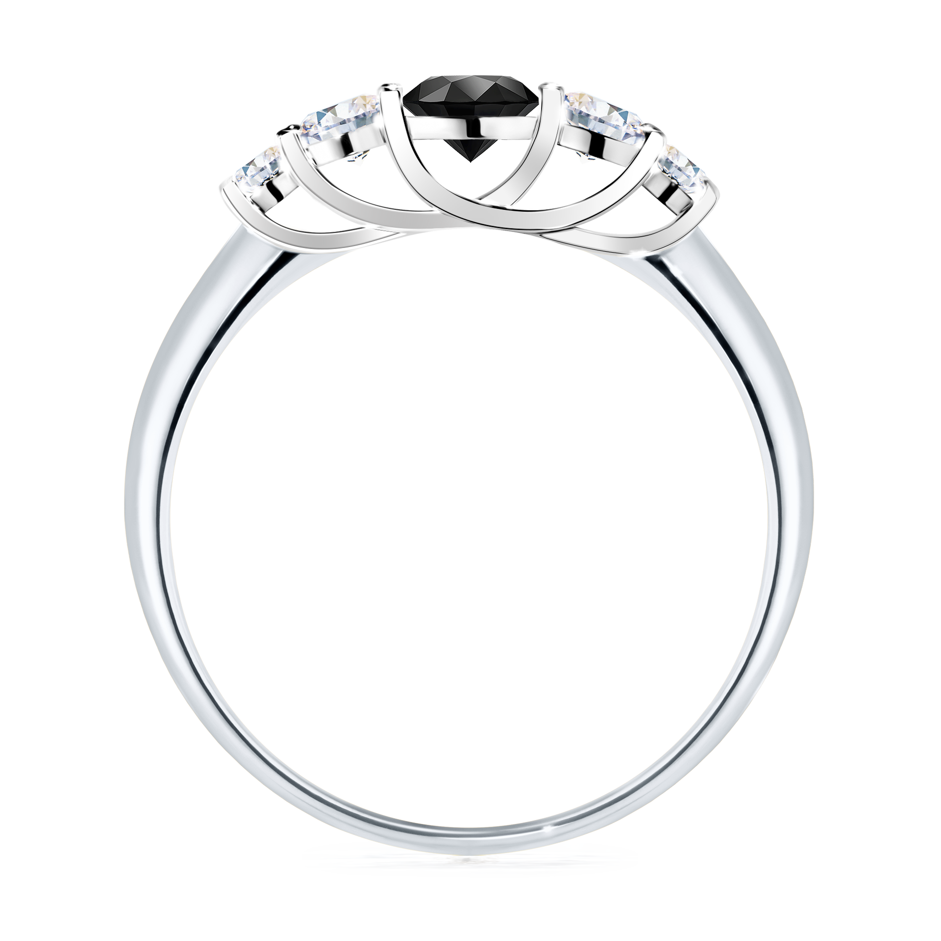 Pierścionek zaręczynowy My Darling z białego złota z czarnym diamentem 0,53CT