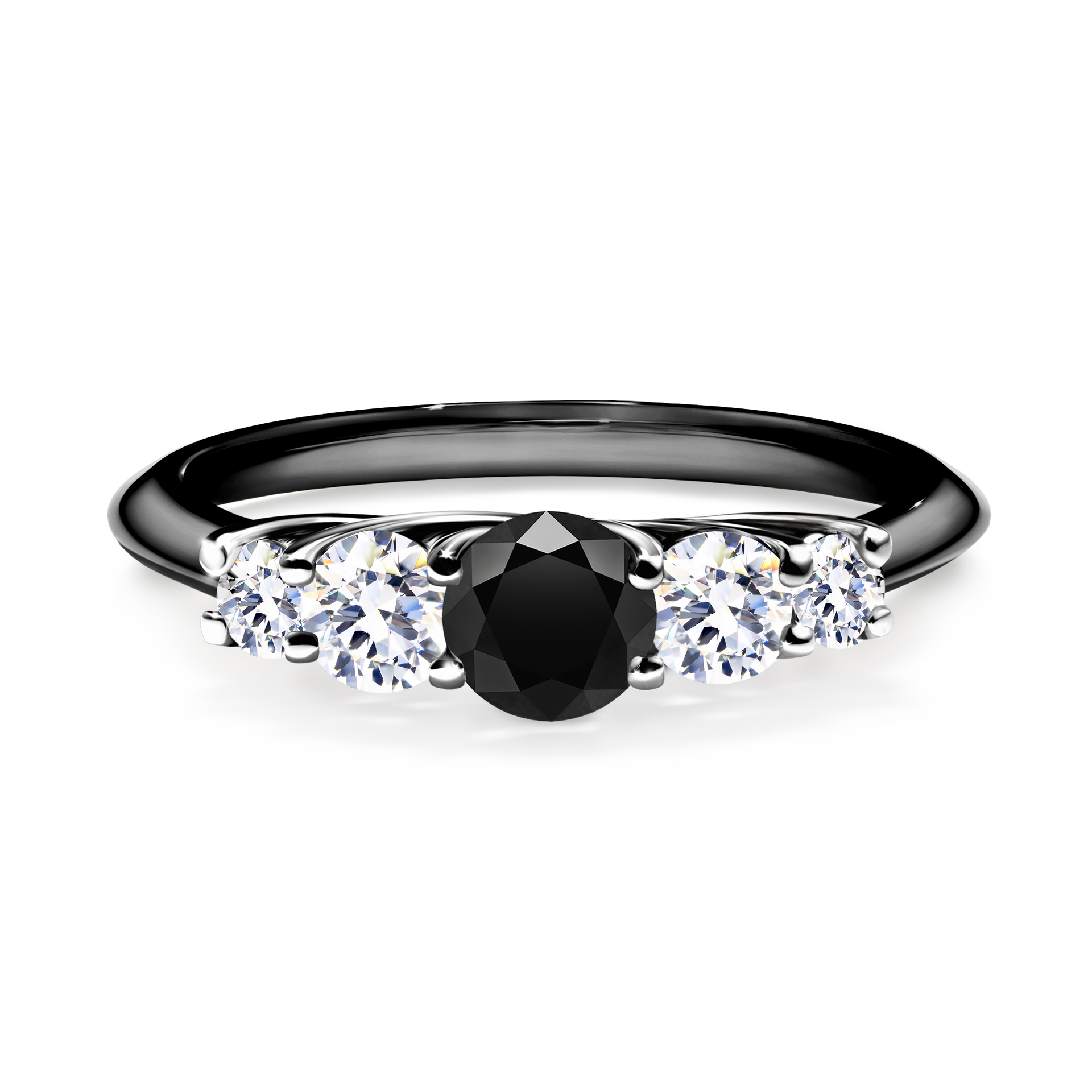 Pierścionek zaręczynowy My Darling z czarnego złota z czarnym diamentem 0,53CT