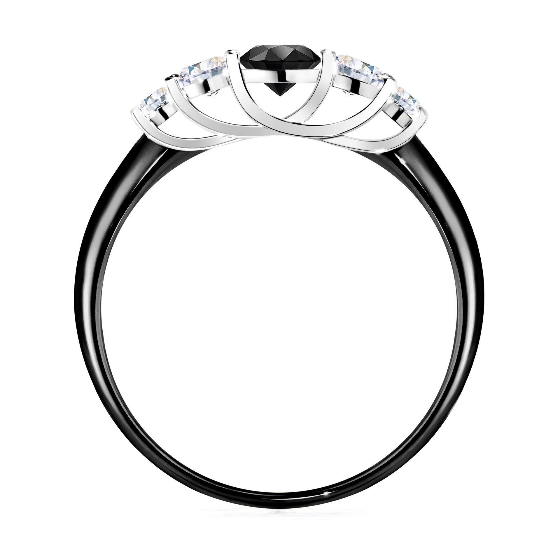 Pierścionek zaręczynowy My Darling z czarnego złota z czarnym diamentem 0,53CT