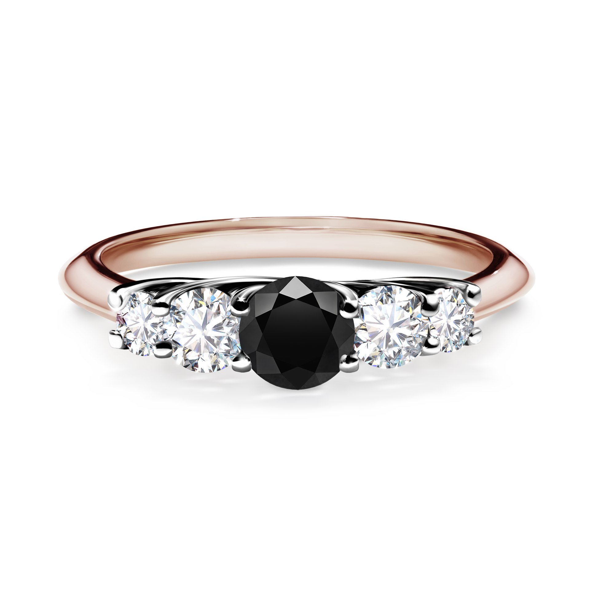 Pierścionek zaręczynowy My Darling z różowego złota z czarnym diamentem 0,53CT