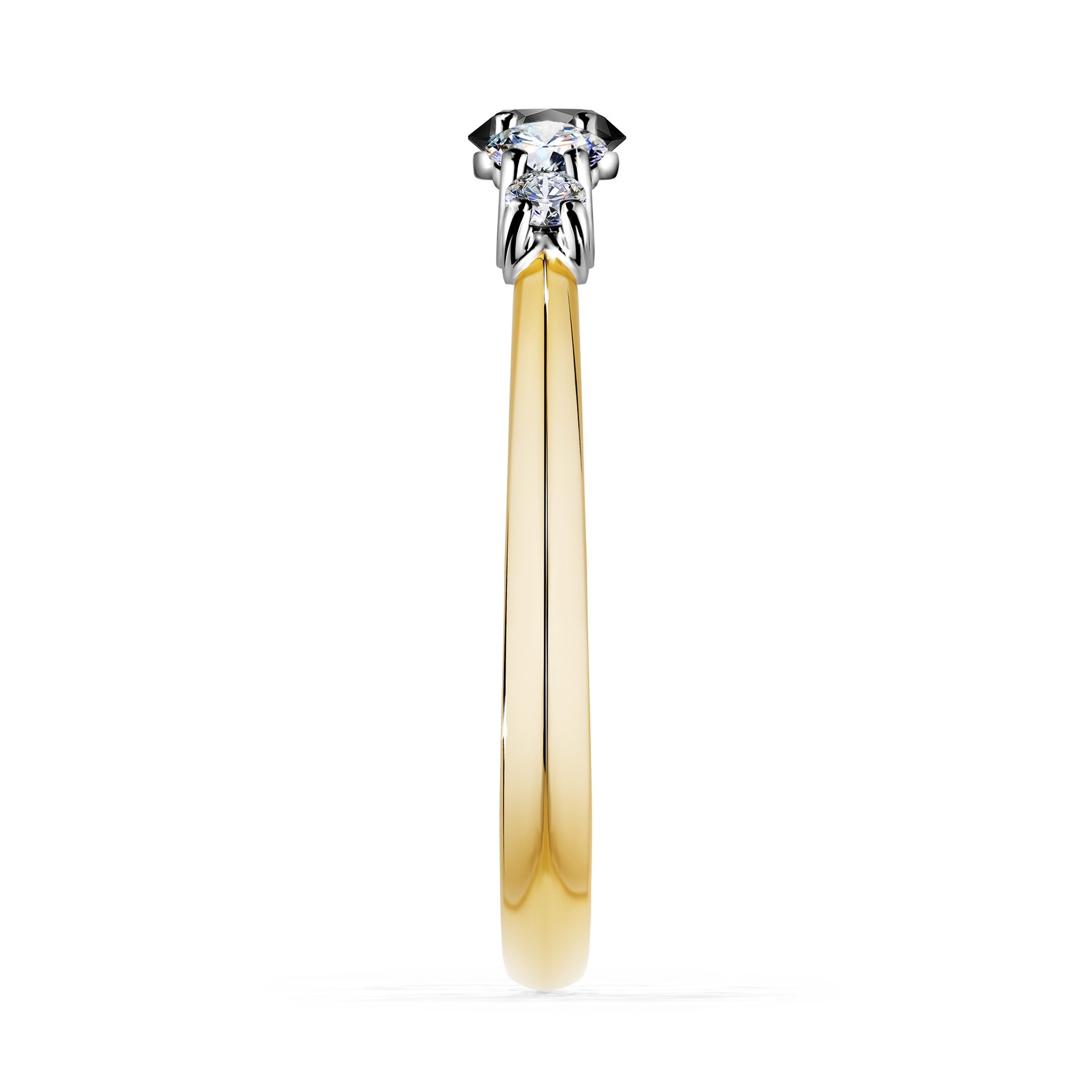 Pierścionek zaręczynowy My Darling z żółtego złota z czarnym diamentem 0,53CT