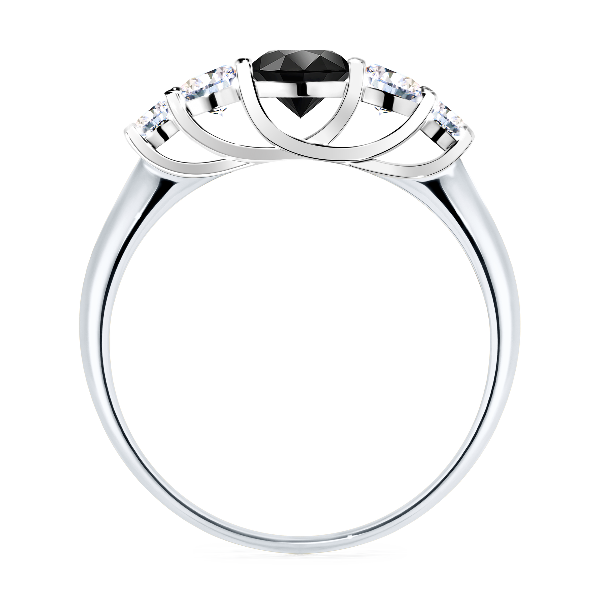 Pierścionek zaręczynowy My Darling z białego złota z czarnym diamentem 0,96CT