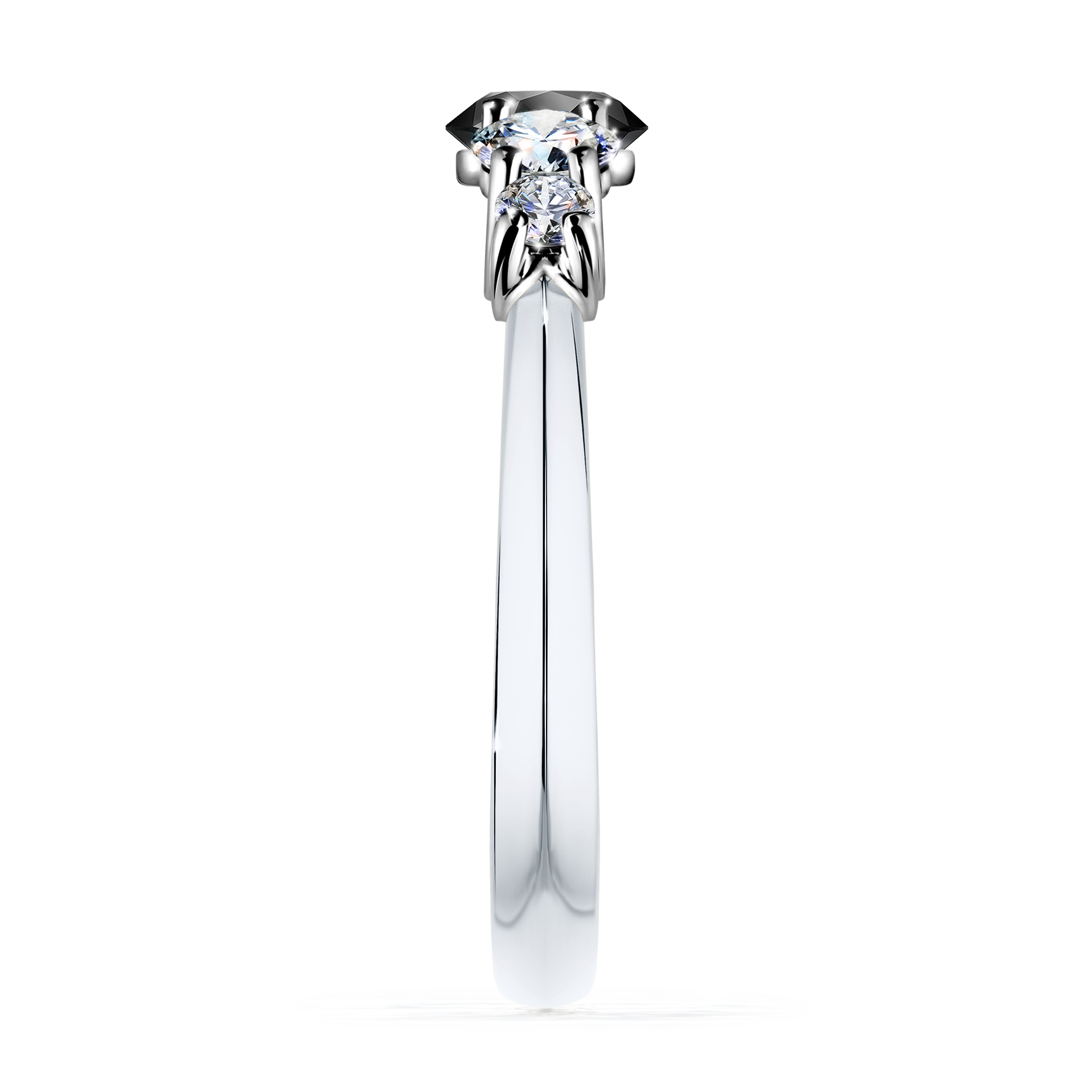 Pierścionek zaręczynowy My Darling z białego złota z czarnym diamentem 0,96CT