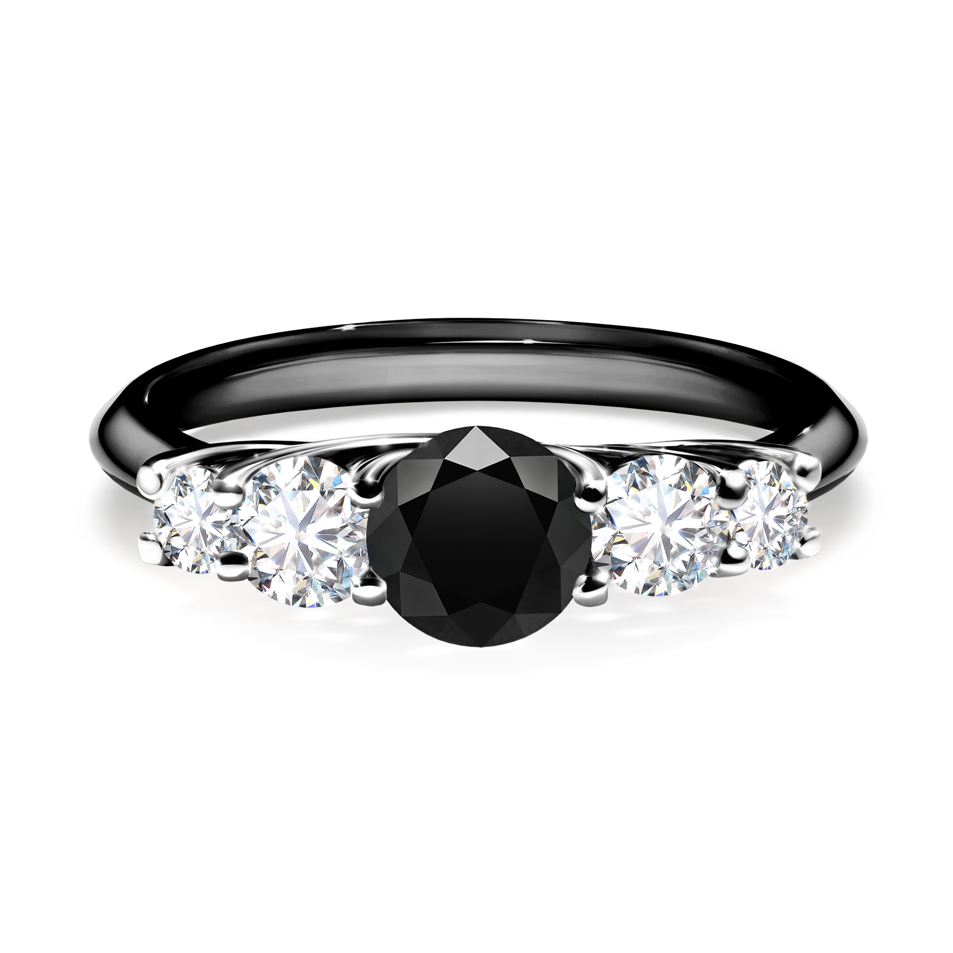 Pierścionek zaręczynowy My Darling z czarnego złota z czarnym diamentem 0,96CT