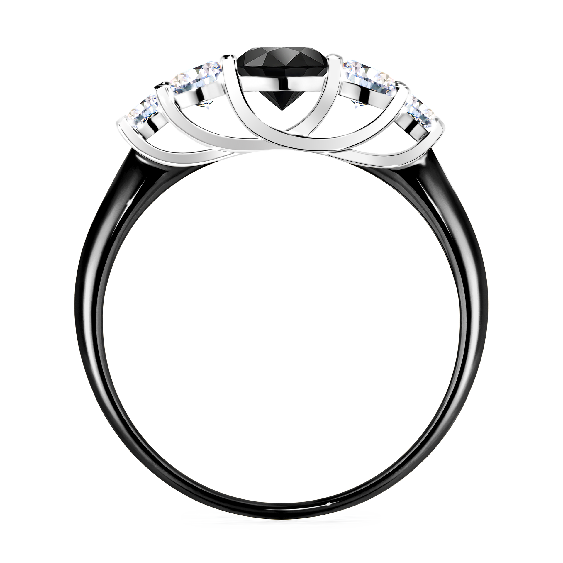 Pierścionek zaręczynowy My Darling z czarnego złota z czarnym diamentem 0,96CT