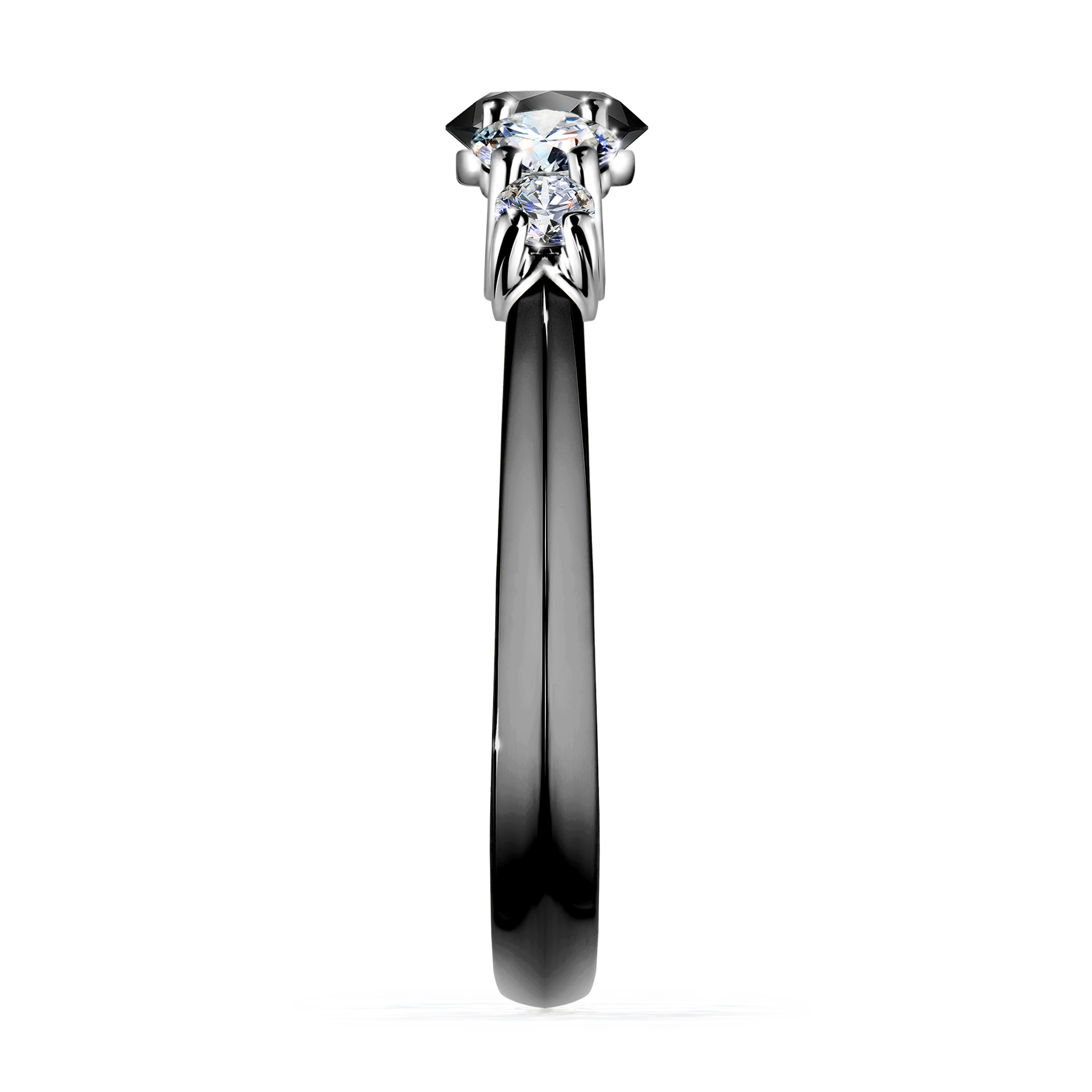 Pierścionek zaręczynowy My Darling z czarnego złota z czarnym diamentem 0,96CT
