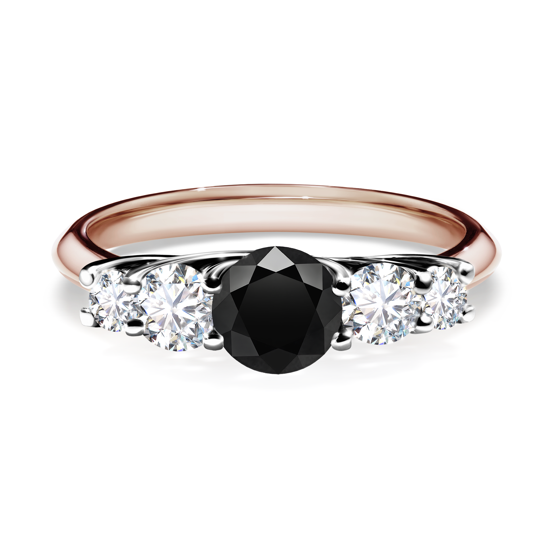 Pierścionek zaręczynowy My Darling z różowego złota z czarnym diamentem 0,96CT