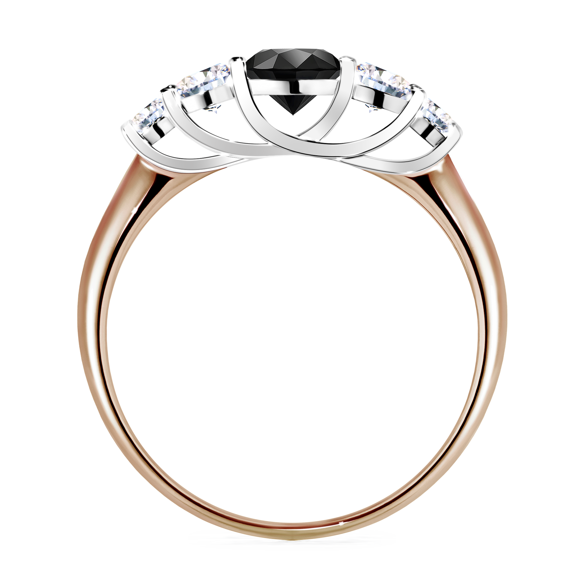 Pierścionek zaręczynowy My Darling z różowego złota z czarnym diamentem 0,96CT