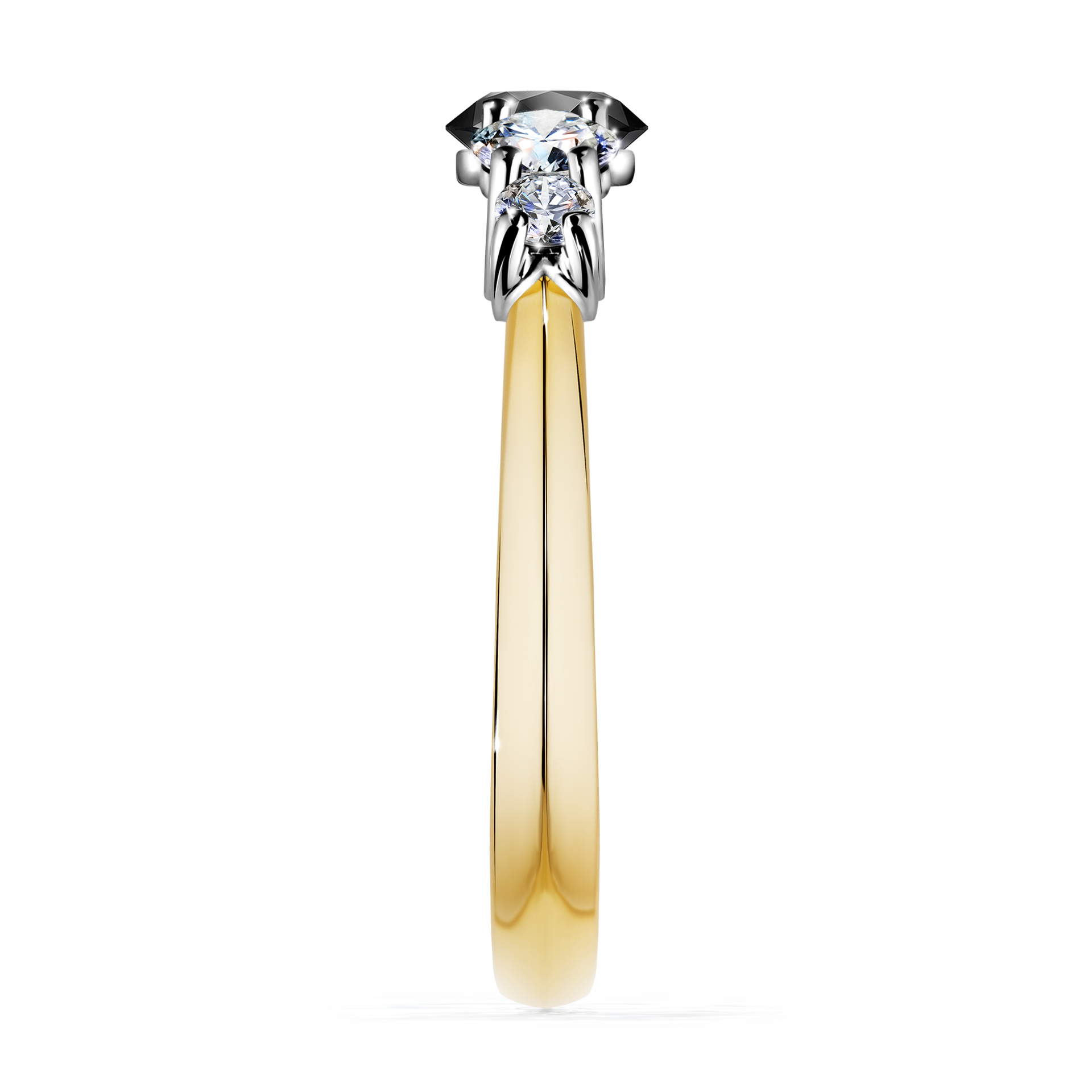 Pierścionek zaręczynowy My Darling z żółtego złota z czarnym diamentem 0,96CT