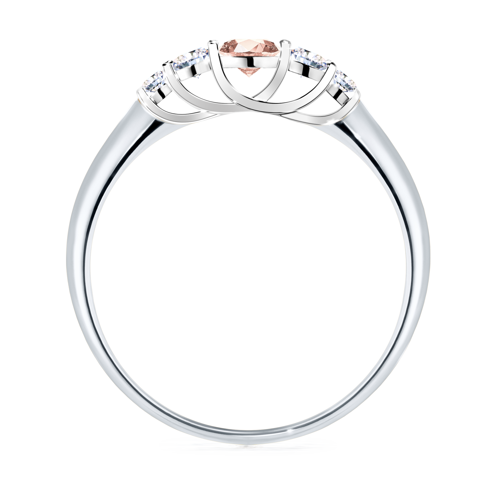 Pierścionek zaręczynowy My Darling z białego złota z morganitem 0,22CT