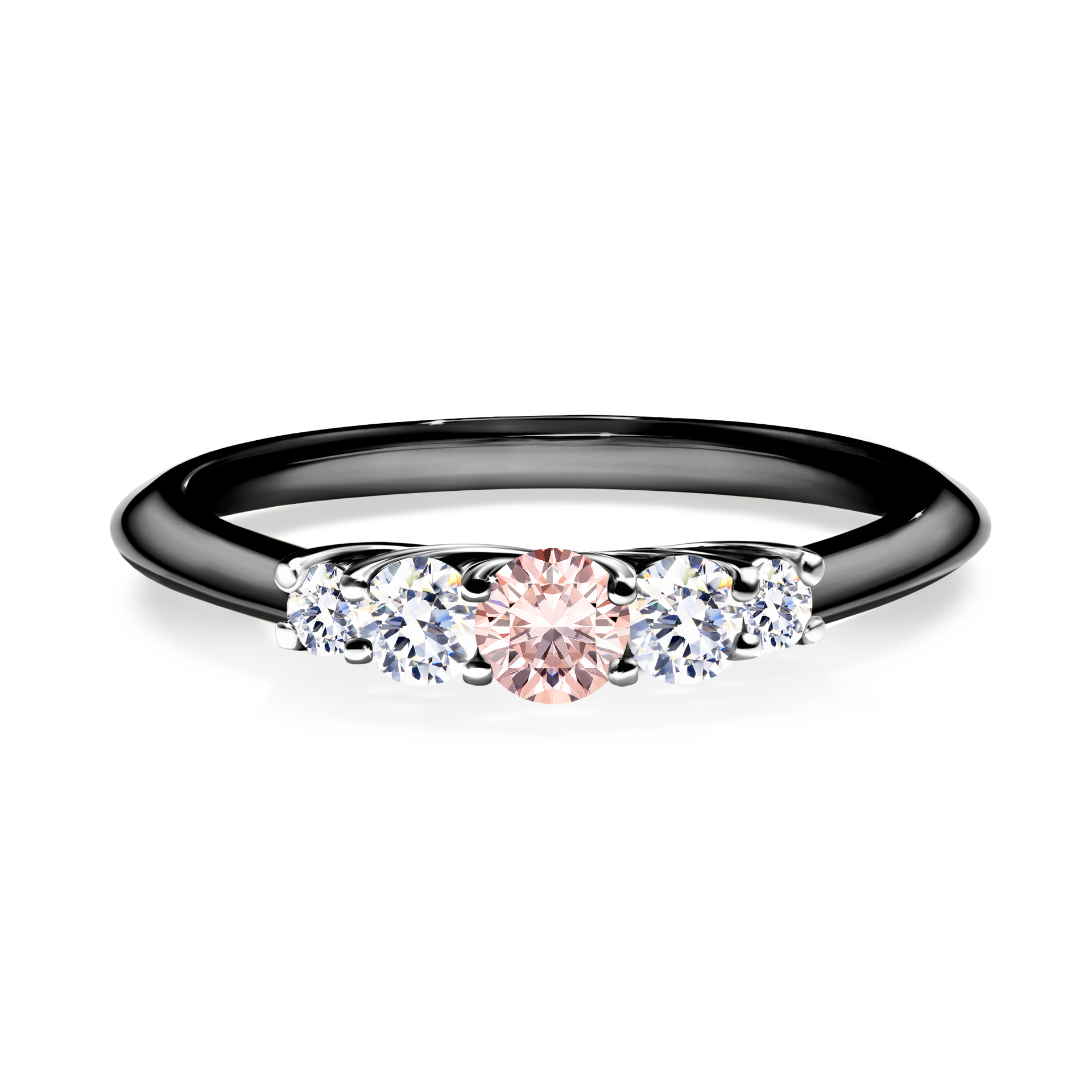 Pierścionek zaręczynowy My Darling z czarnego złota z morganitem 0,22CT