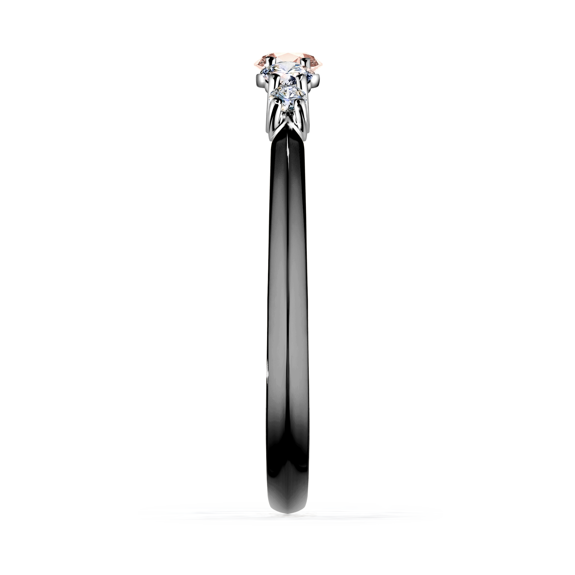 Pierścionek zaręczynowy My Darling z czarnego złota z morganitem 0,22CT