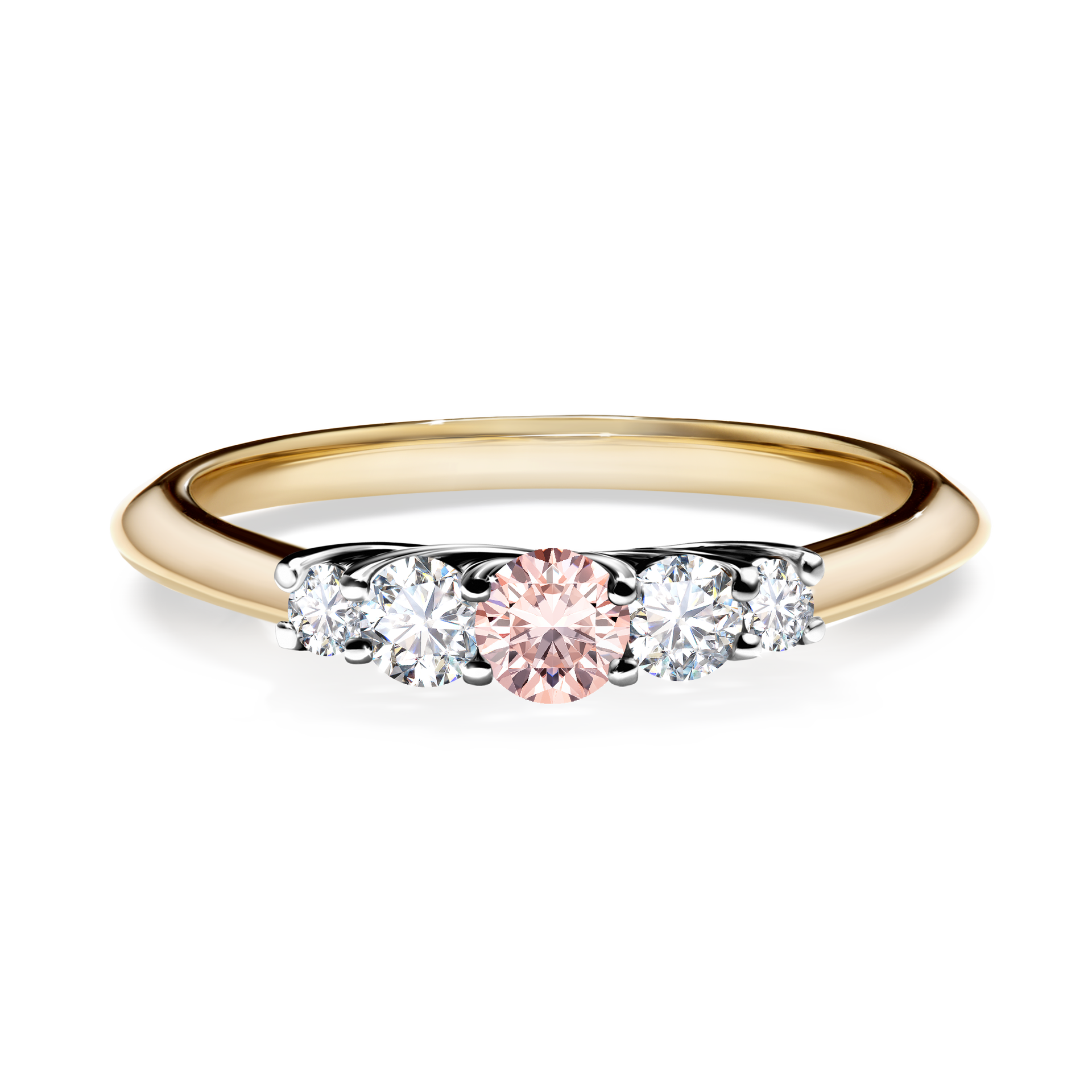 Pierścionek zaręczynowy My Darling z żółtego złota z morganitem 0,22CT