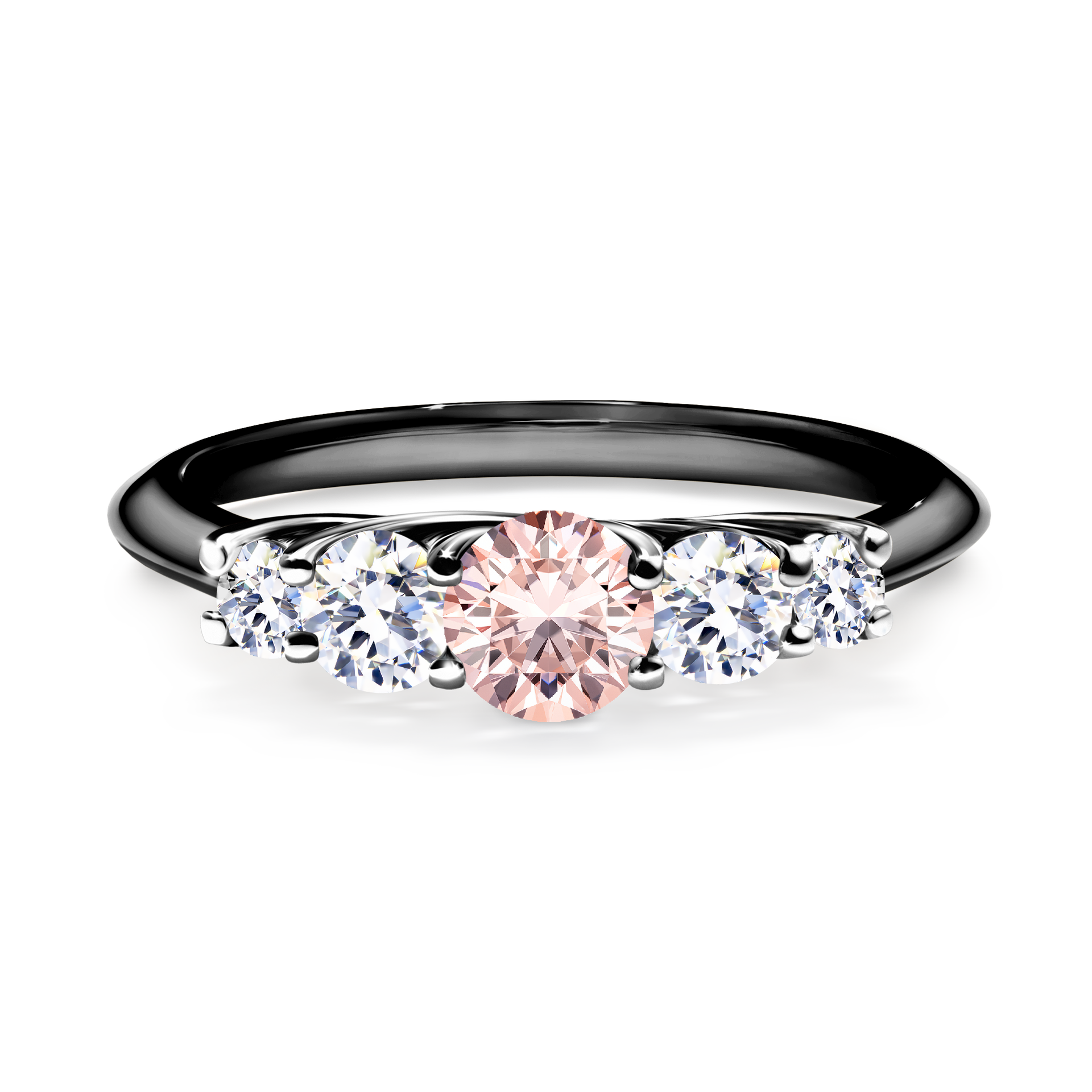 Pierścionek zaręczynowy My Darling z czarnego złota z morganitem 0,53CT