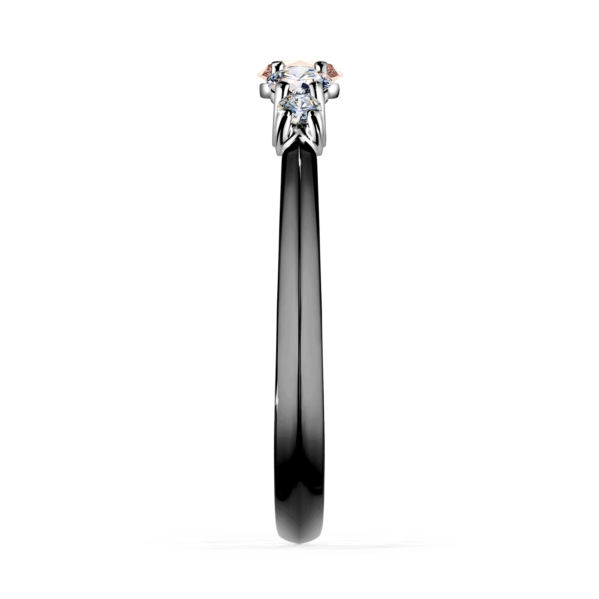 Pierścionek zaręczynowy My Darling z czarnego złota z morganitem 0,53CT