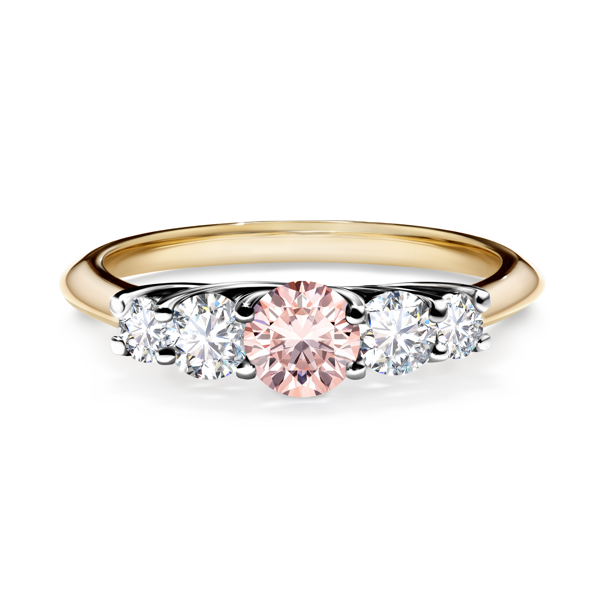 Pierścionek zaręczynowy My Darling z żółtego złota z morganitem 0,53CT