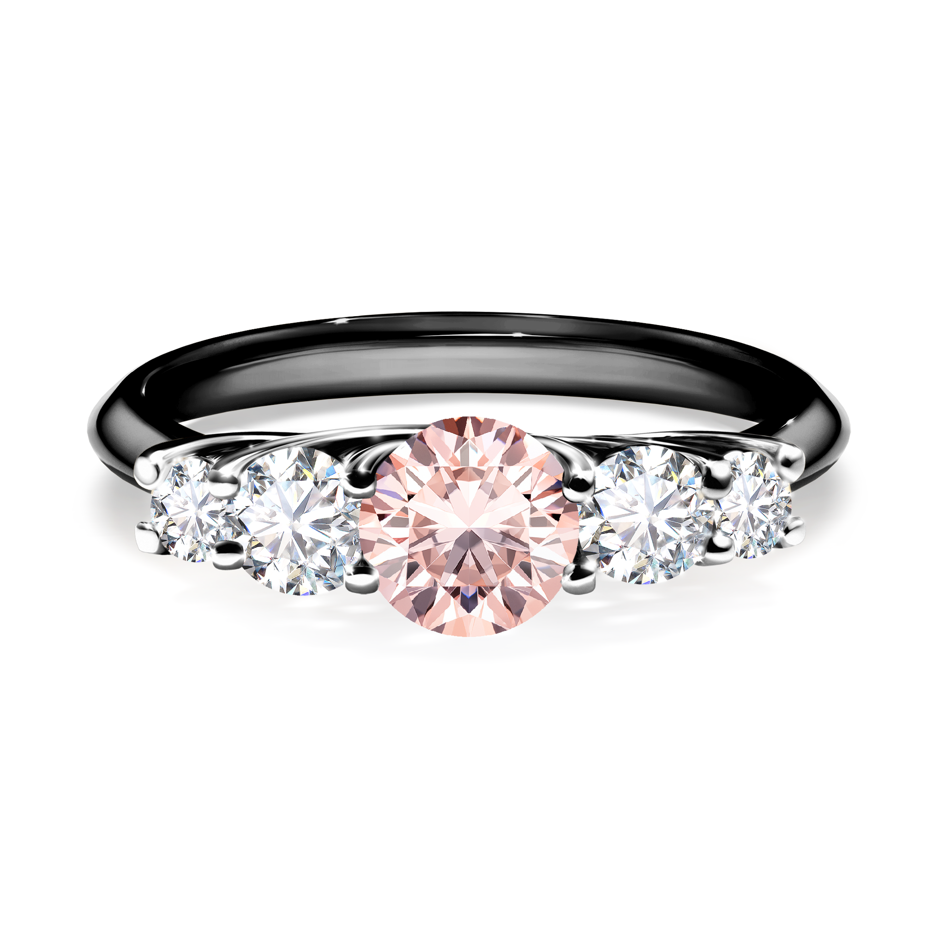 Pierścionek zaręczynowy My Darling z czarnego złota z morganitem 0,96CT