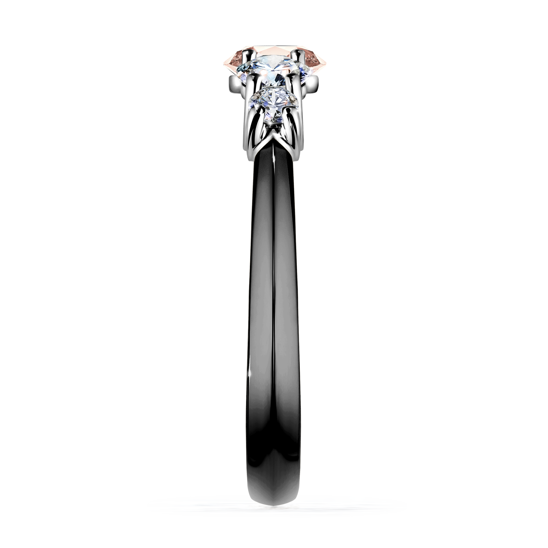 Pierścionek zaręczynowy My Darling z czarnego złota z morganitem 0,96CT