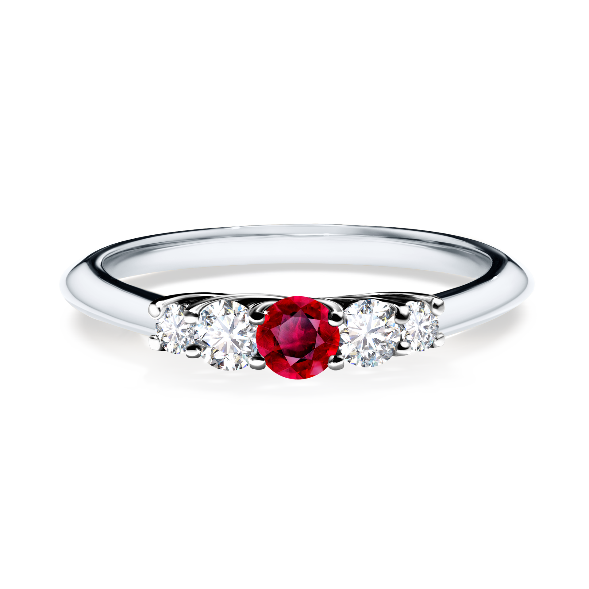 Pierścionek zaręczynowy My Darling z białego złota z rubinem 0,22CT