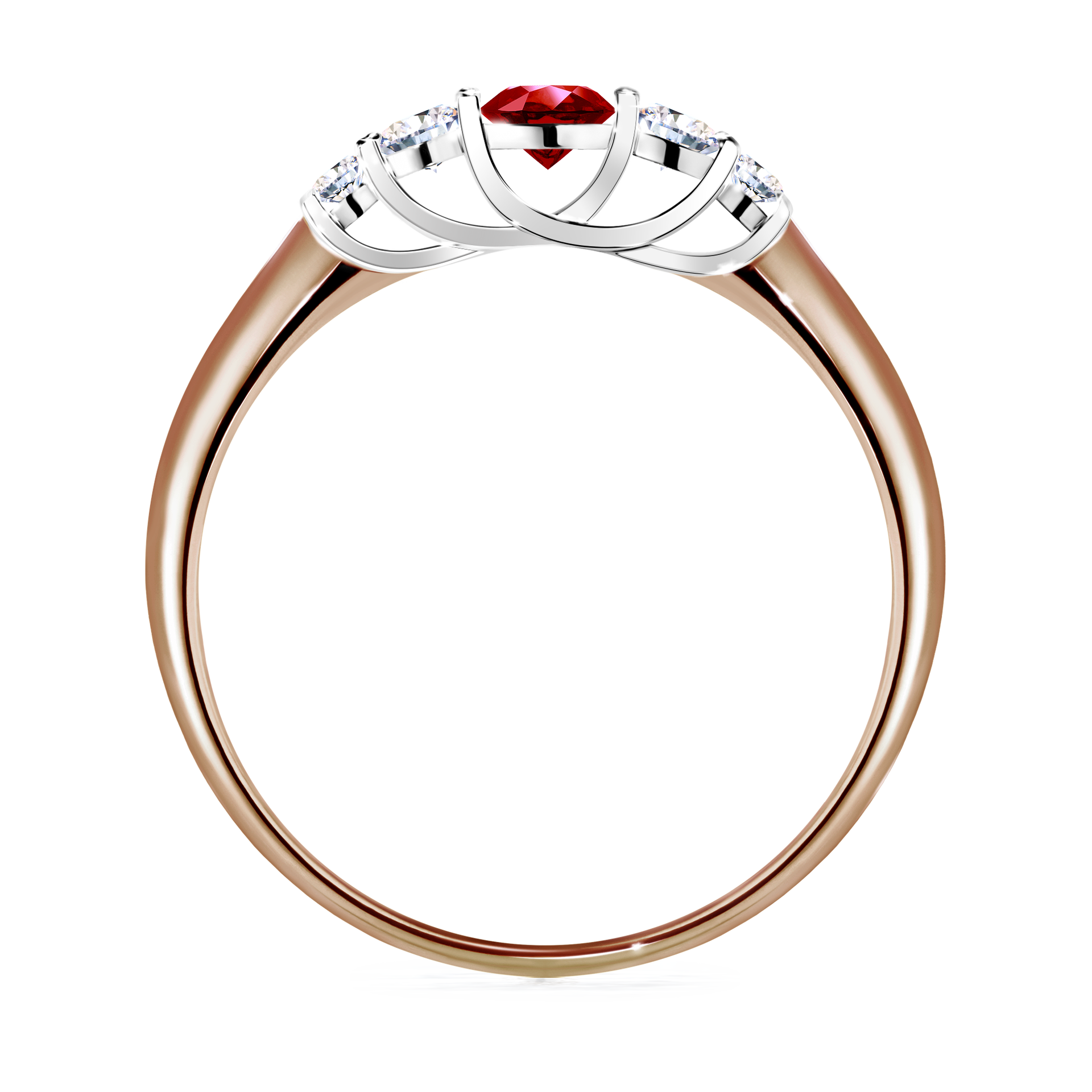 Pierścionek zaręczynowy My Darling z różowego złota z rubinem 0,22CT