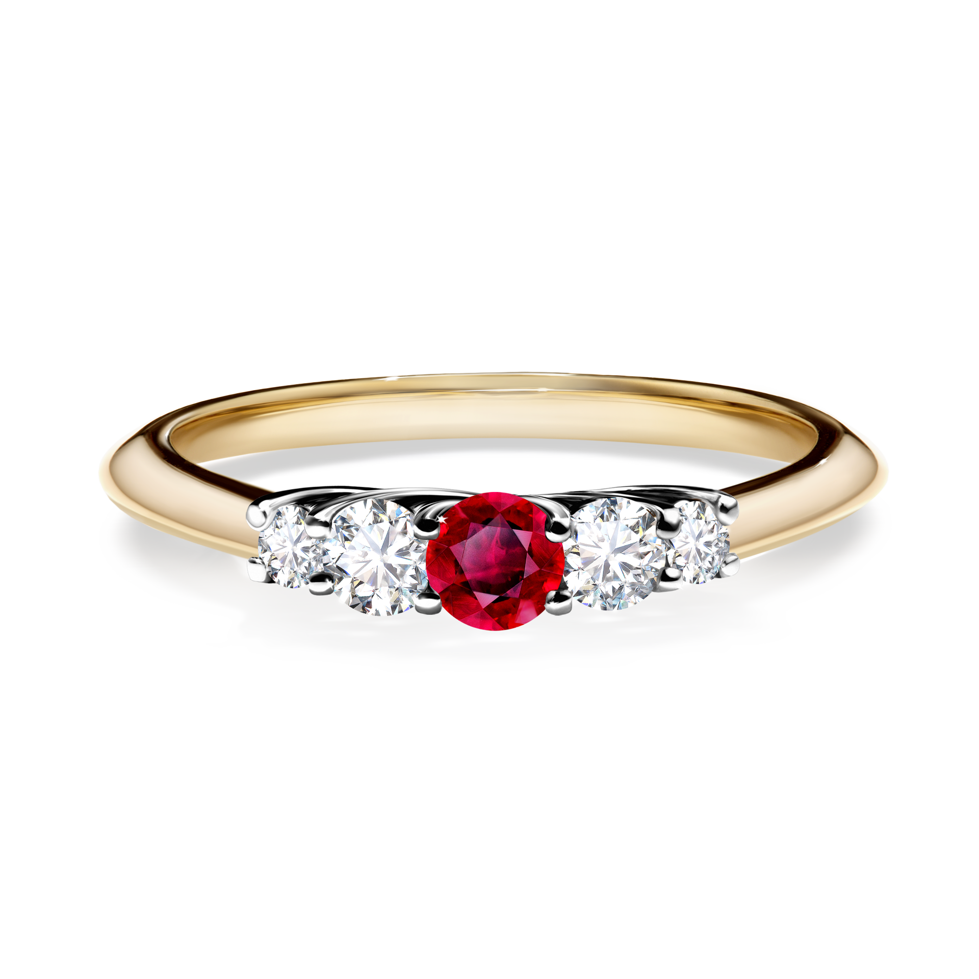 Pierścionek zaręczynowy My Darling z żółtego złota z rubinem 0,22CT