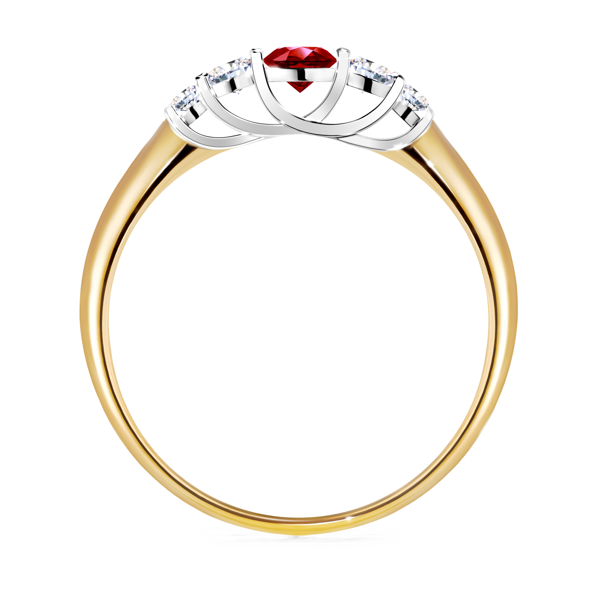 Pierścionek zaręczynowy My Darling z żółtego złota z rubinem 0,22CT