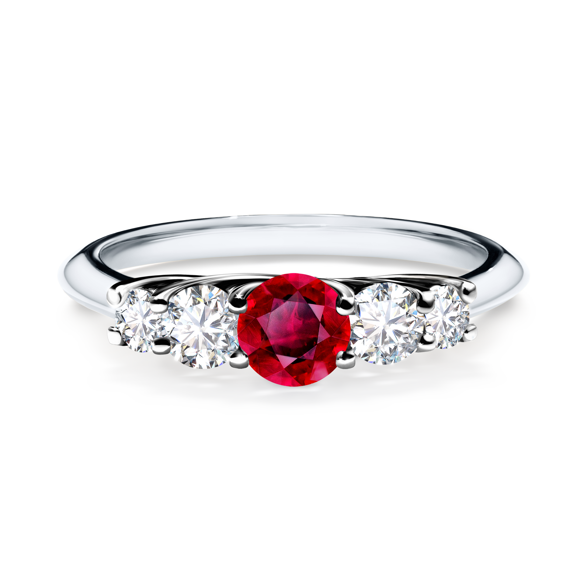 Pierścionek zaręczynowy My Darling z białego złota z rubinem 0,53CT