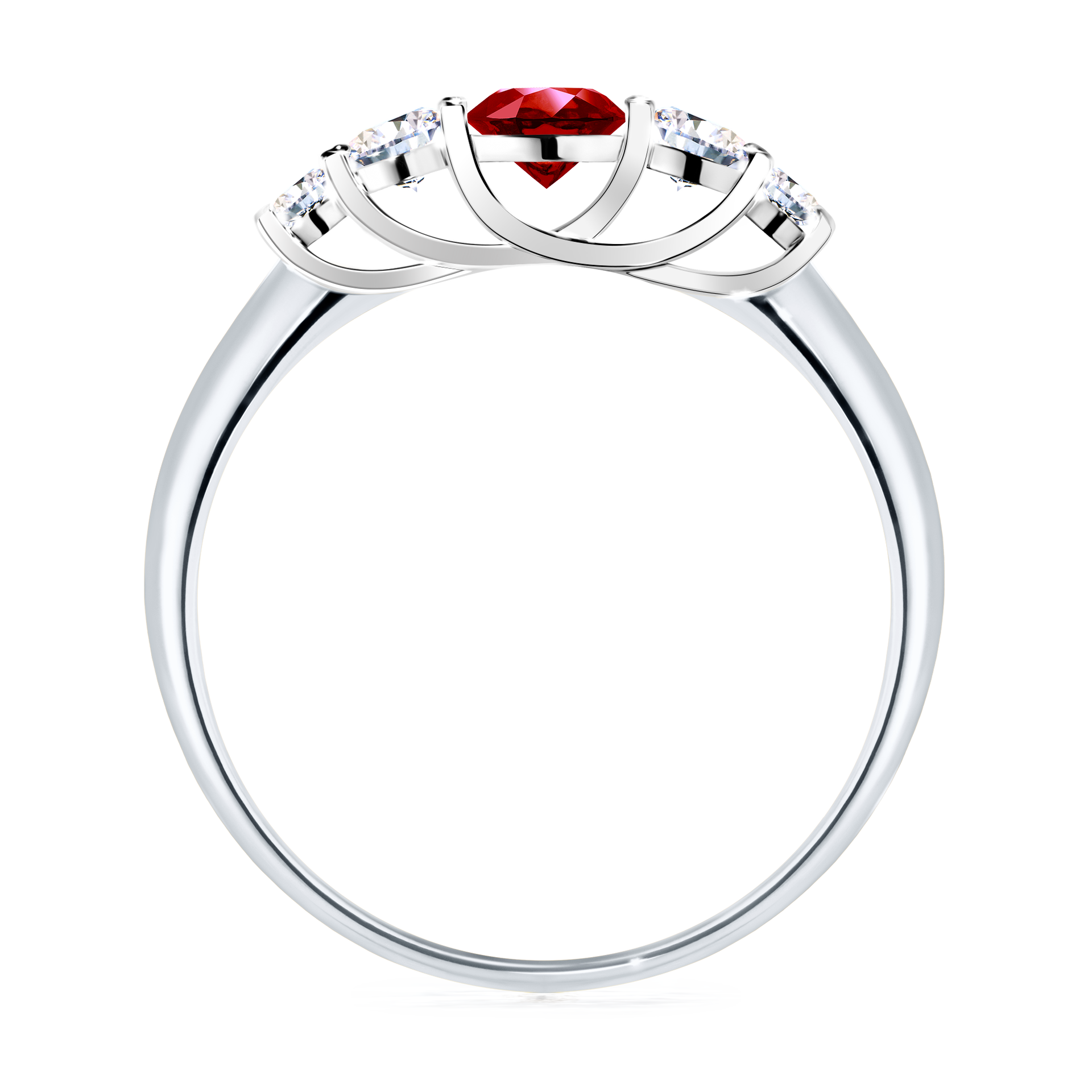 Pierścionek zaręczynowy My Darling z białego złota z rubinem 0,53CT
