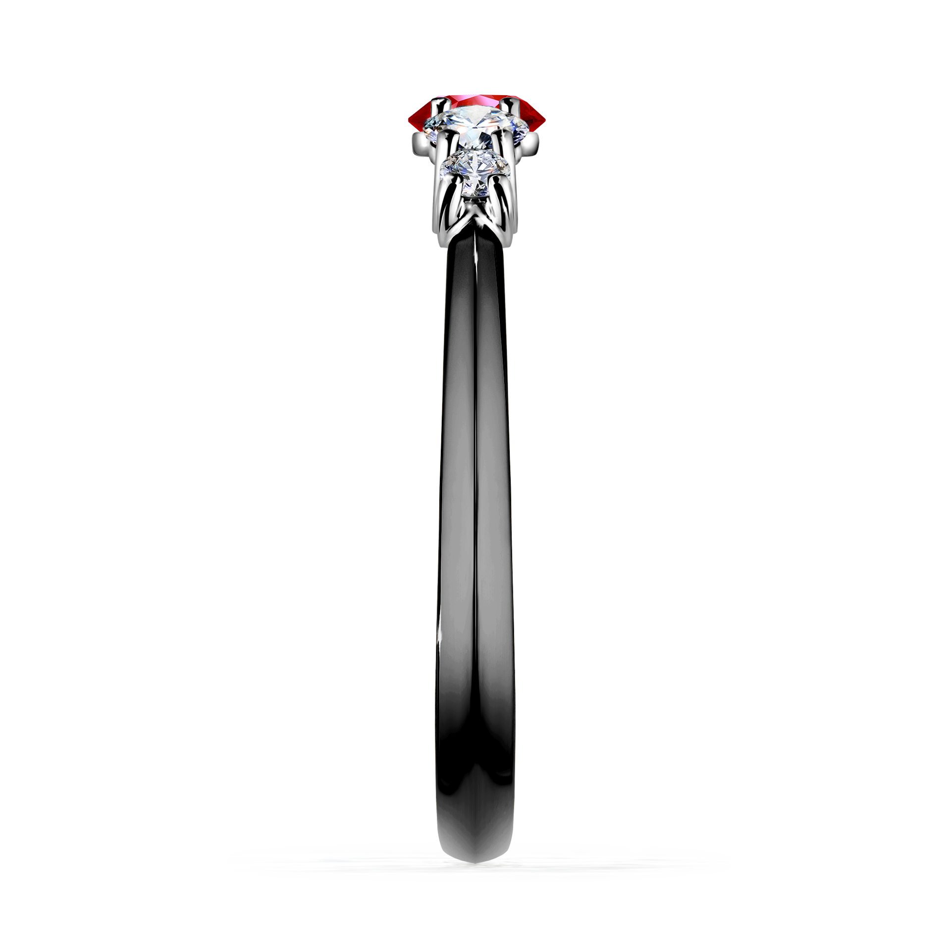 Pierścionek zaręczynowy My Darling z czarnego złota z rubinem 0,53CT