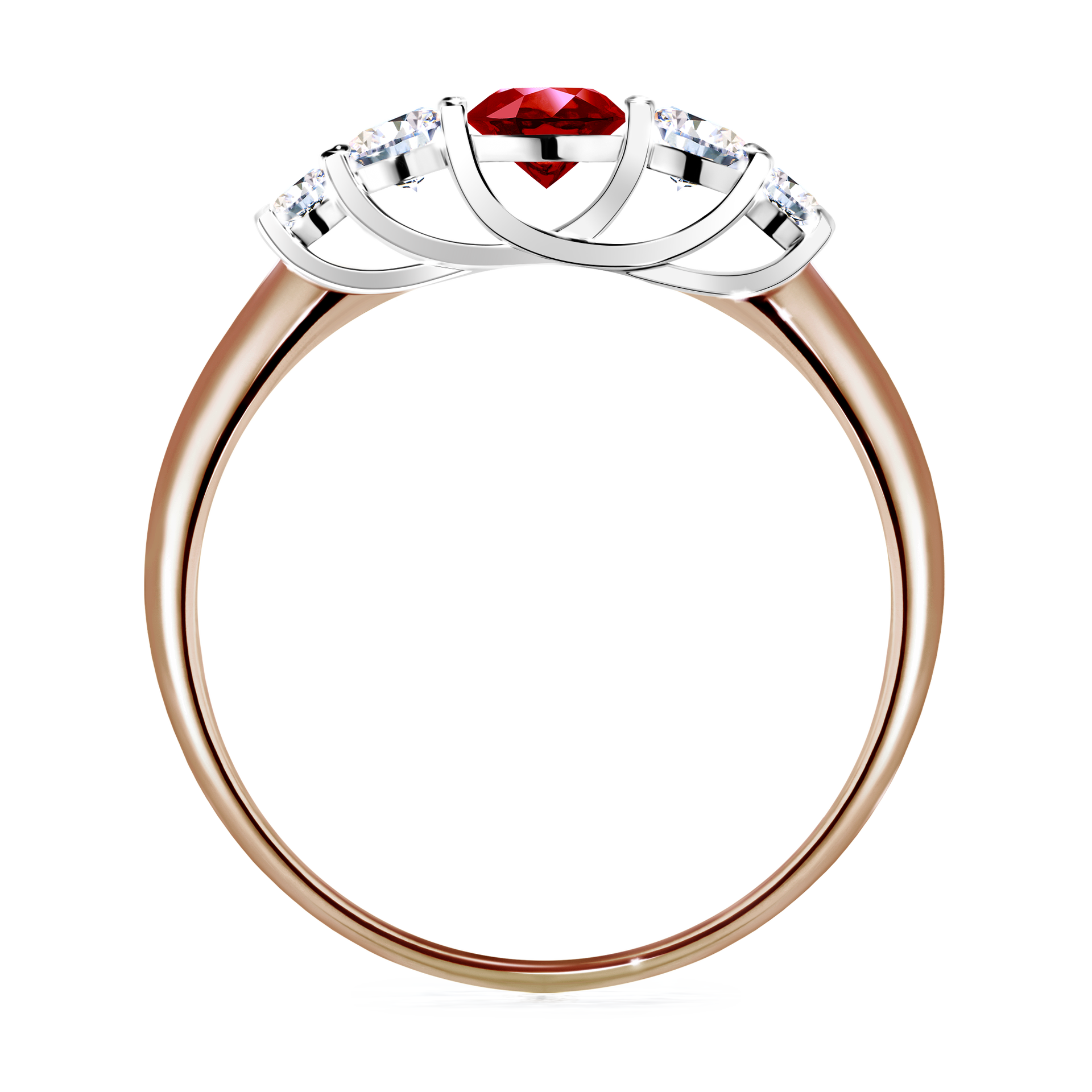 Pierścionek zaręczynowy My Darling z różowego złota z rubinem 0,53CT