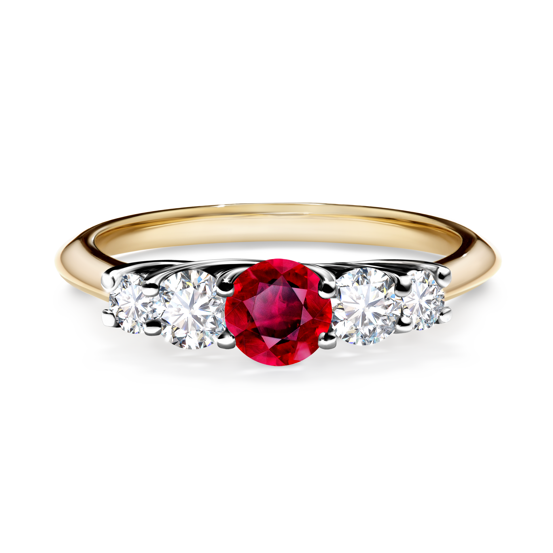 Pierścionek zaręczynowy My Darling z żółtego złota z rubinem 0,53CT