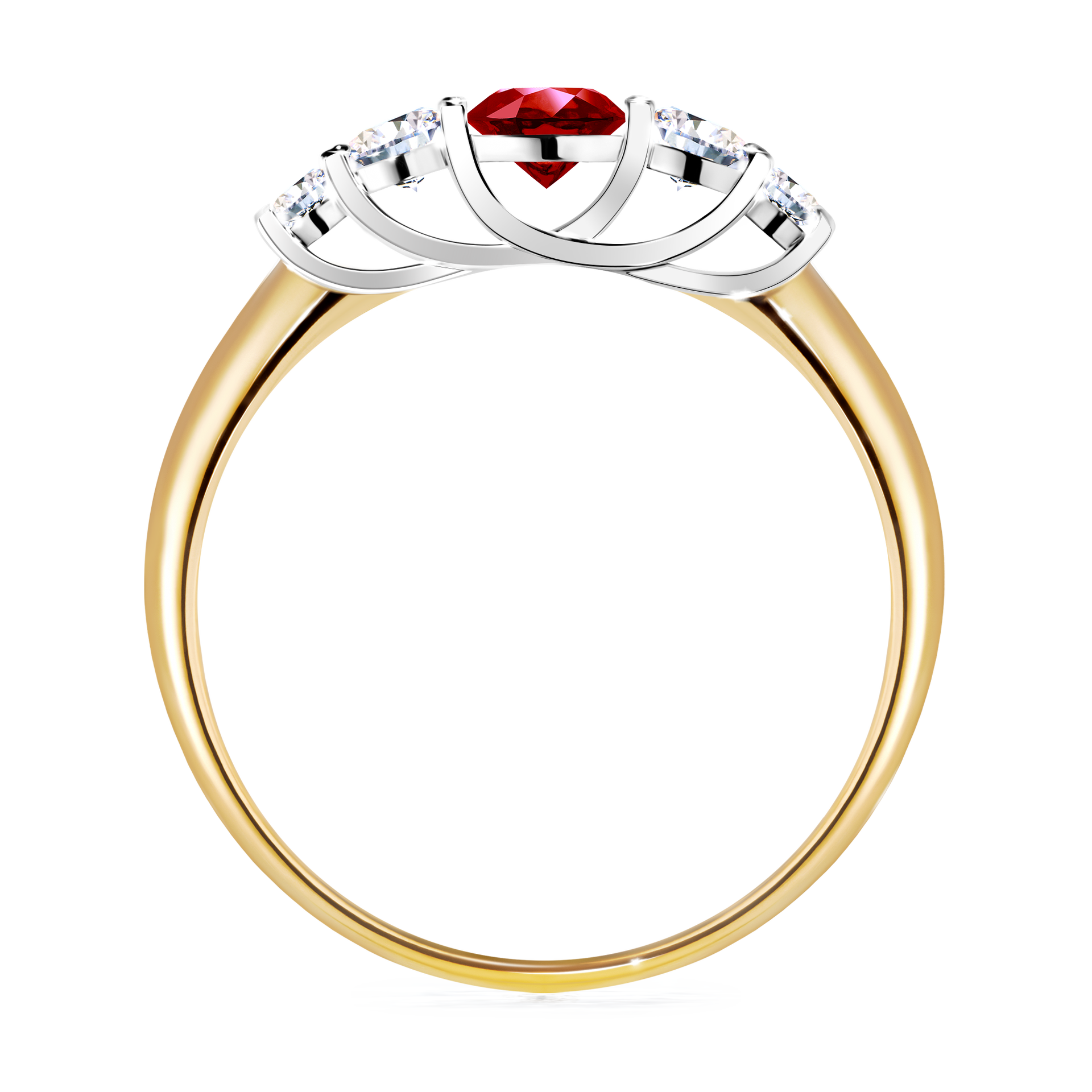 Pierścionek zaręczynowy My Darling z żółtego złota z rubinem 0,53CT